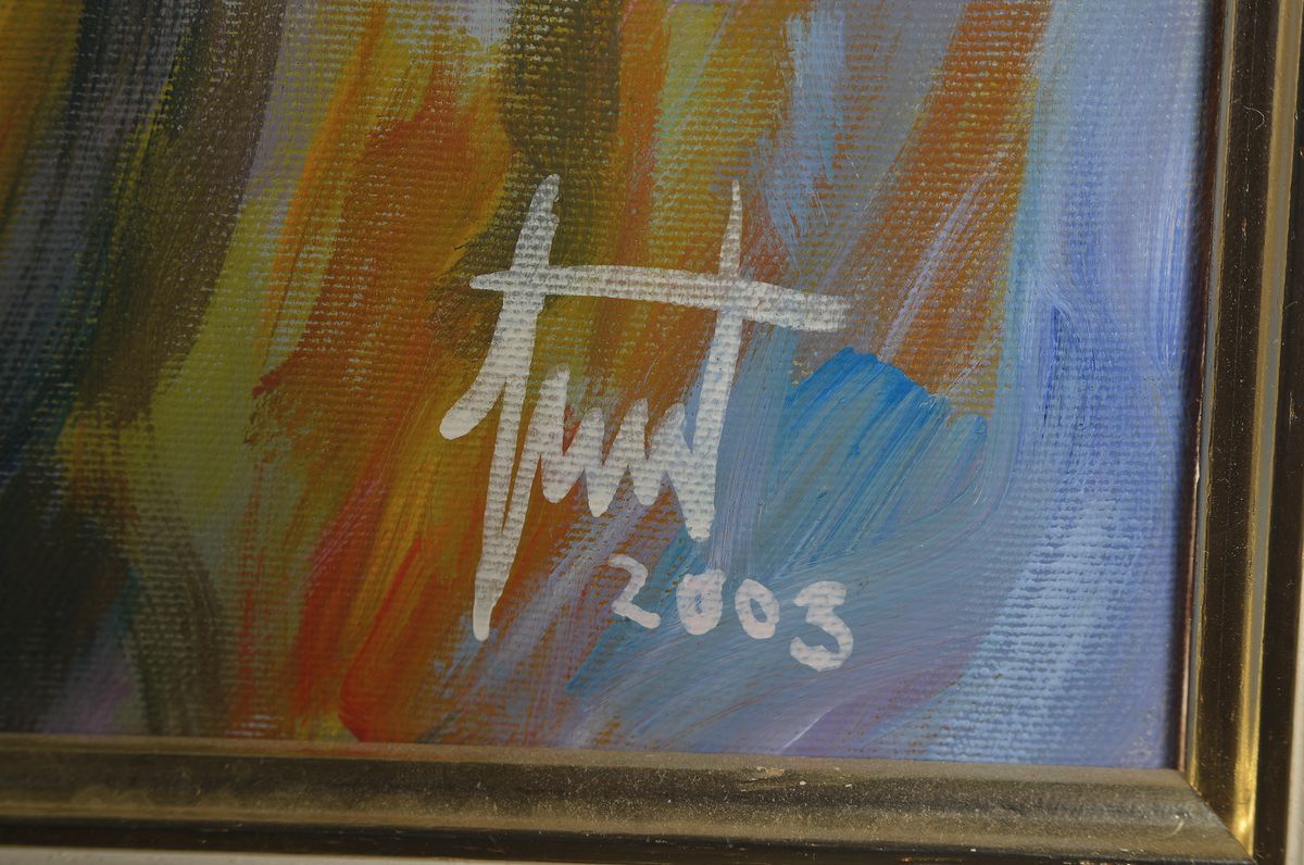 Detail a: Georg Günter Zeuner, 1923 Dresden-2011 Speyer, Der Garten der Südpfalz, Acryl auf Lwd, signiert und dat. 2003, ca. 80x100cm, R. ca. 92x112cm