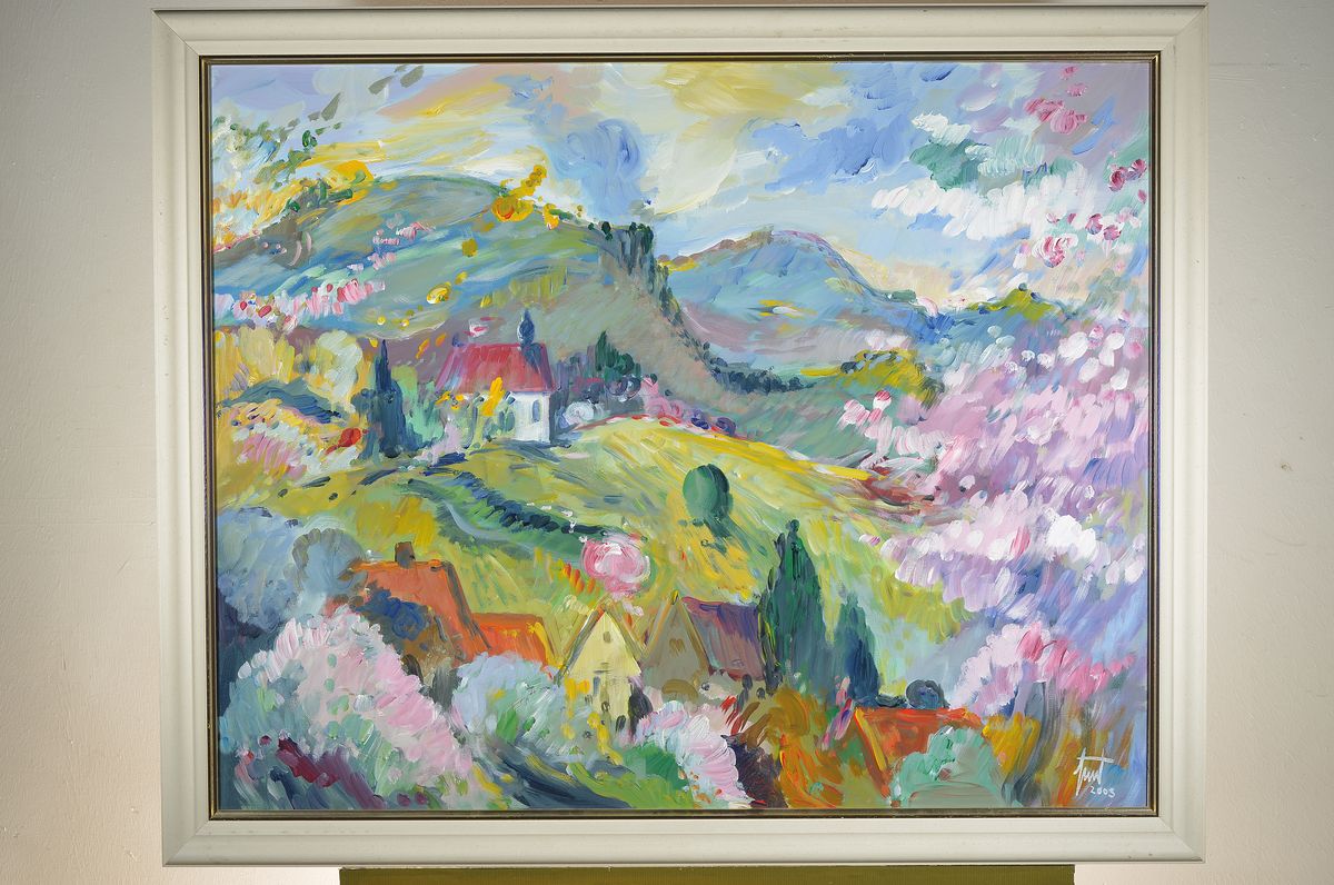 Detail k: Georg Günter Zeuner, 1923 Dresden-2011 Speyer, Der Garten der Südpfalz, Acryl auf Lwd, signiert und dat. 2003, ca. 80x100cm, R. ca. 92x112cm