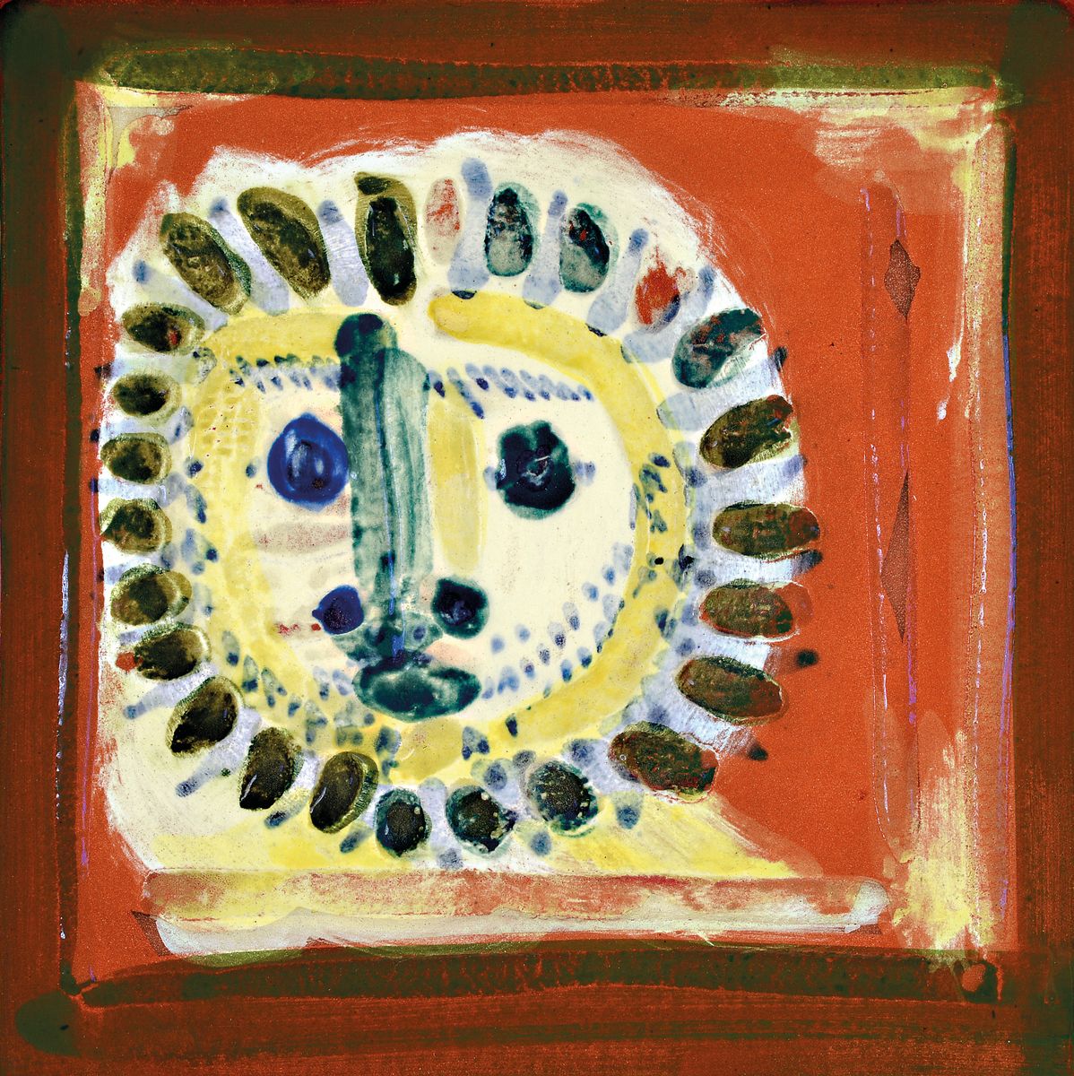 Pablo Picasso, 1881-1973, petite visage soleil, Terrakotta, gestempelt: Emprente originalede Picasso, gestempelt: Madoura, handschriftl. bez.: J. 134 ...