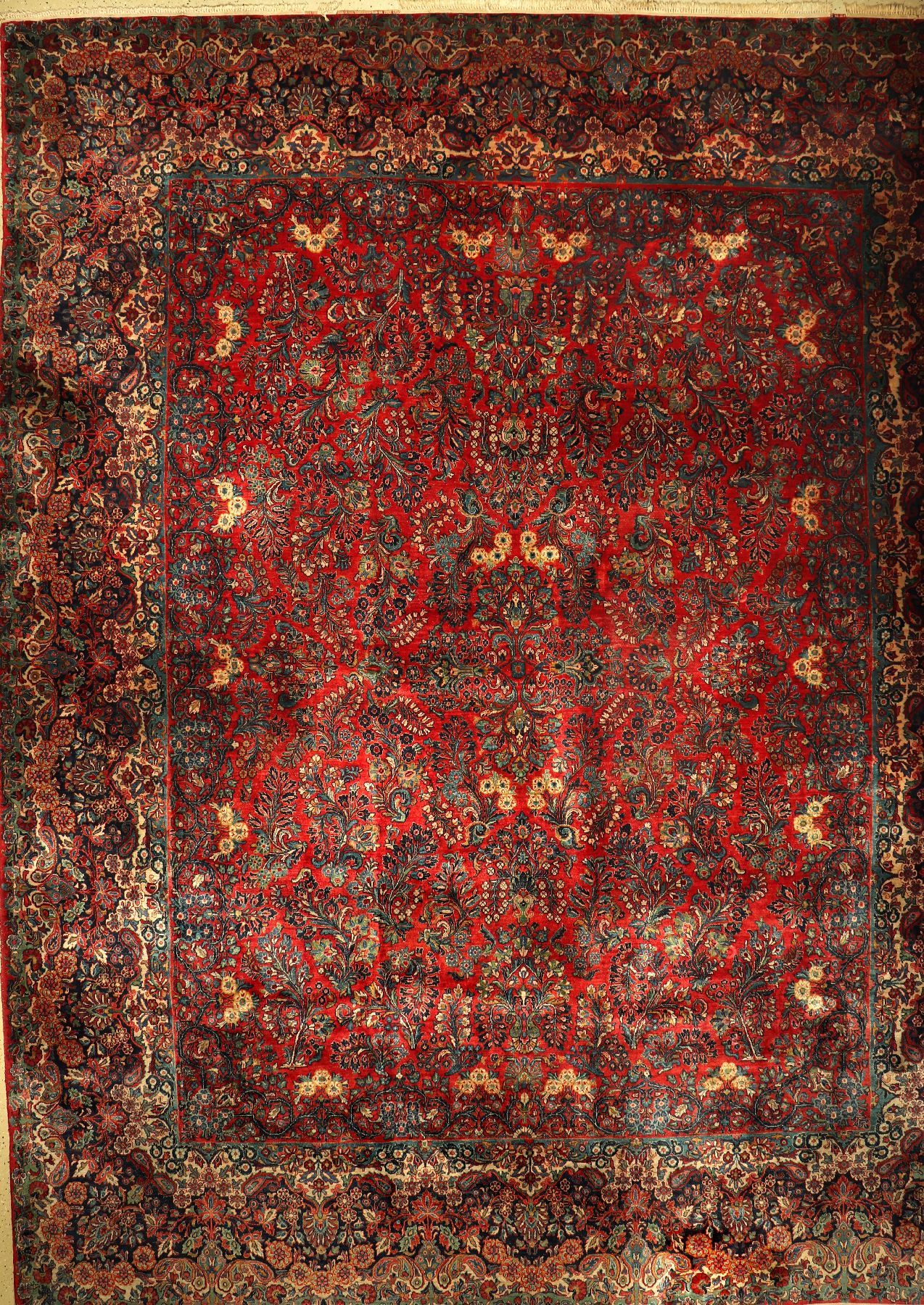 Sarogh US Re Import, Persien, um 1930, Wolle auf Baumwolle, EHZ: 2-3(keine Fransen) maß: 490 X 390 cm
