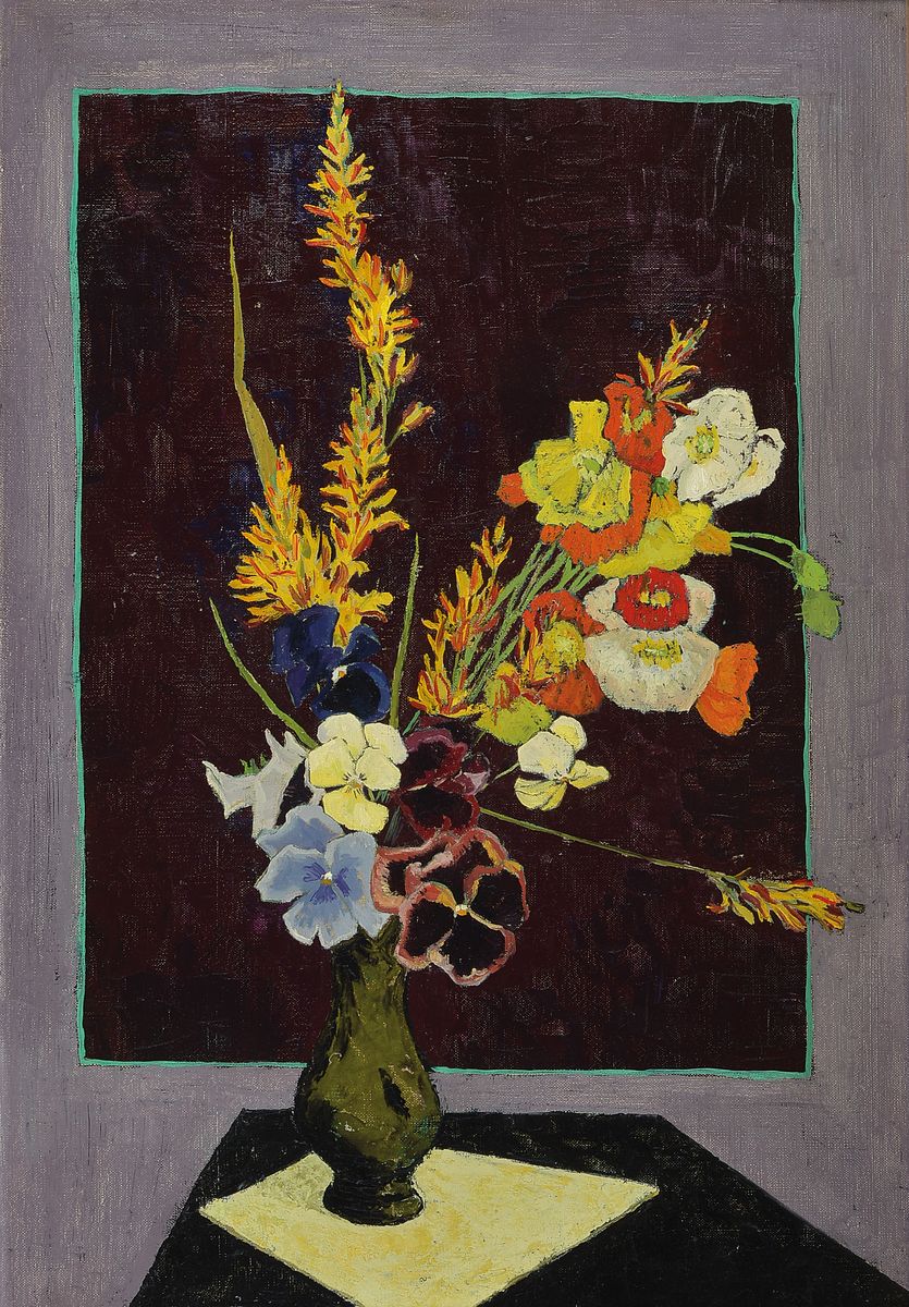 Pierre Ramel, geb. 1927, Blumenstillleben, Öl/Lwd, rechts unten signiert und dat. 59, ca. 73x50cm, R. ca. 92x69cm