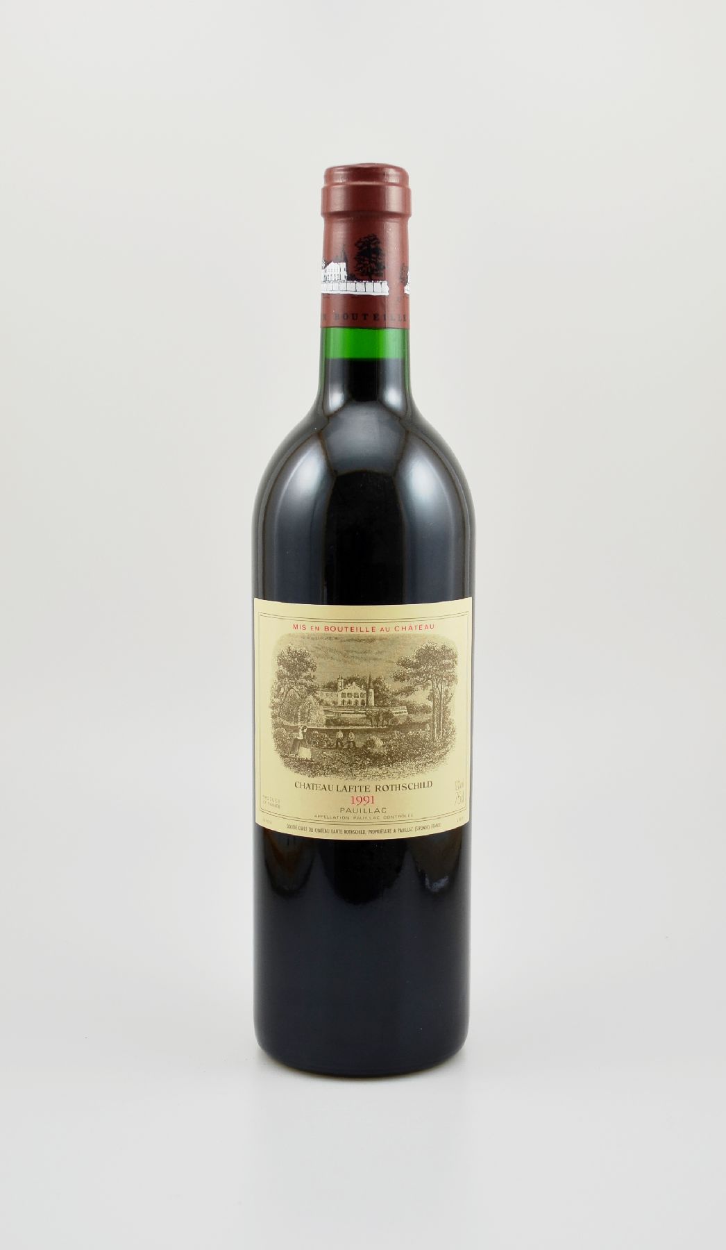 1 Flasche 1991 Chateau Lafite Rothschild, Pauillac, Premier Grand Cru Classe, 75 cl, 12 % Vol., Füllstand: into neck, hervorragender ...
