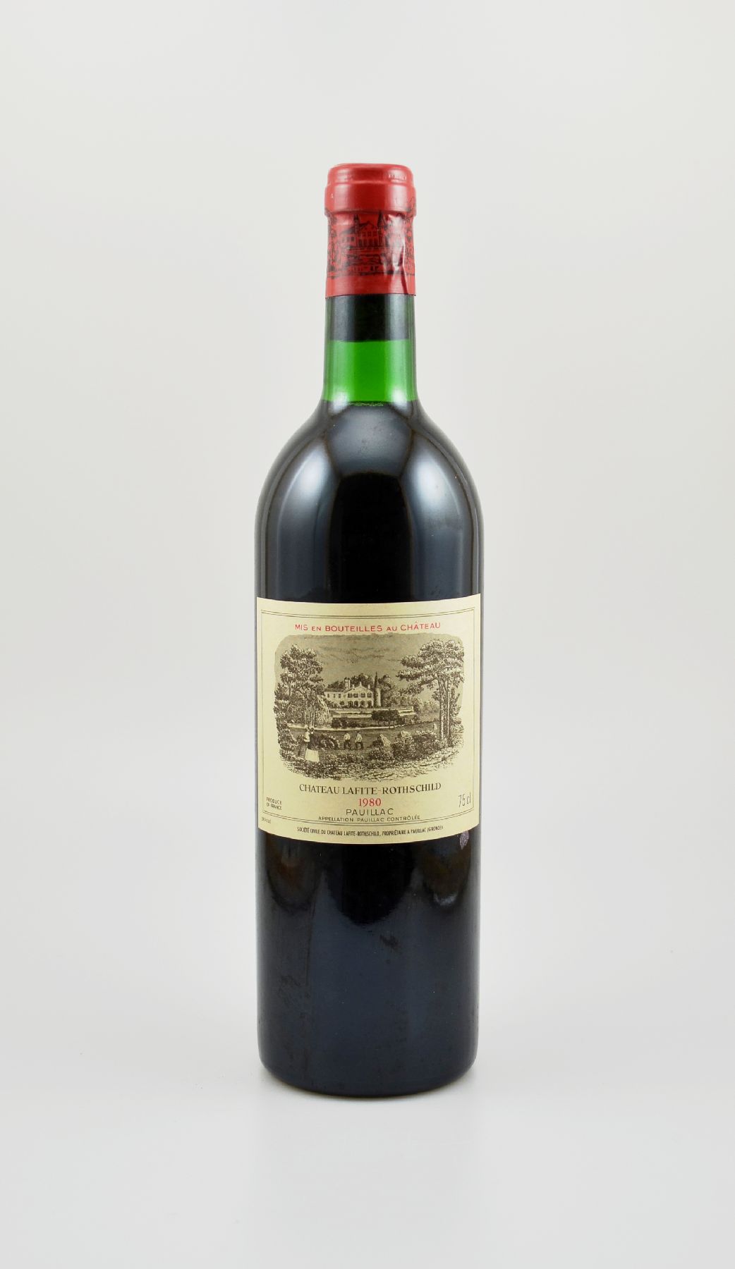 1 Flasche 1980 Chateau Lafite Rothschild, Pauillac, Premier Grand Cru Classe, ca. 75 cl, Füllstand: ca. into neck, hervorragender Erhaltungszustand, ...