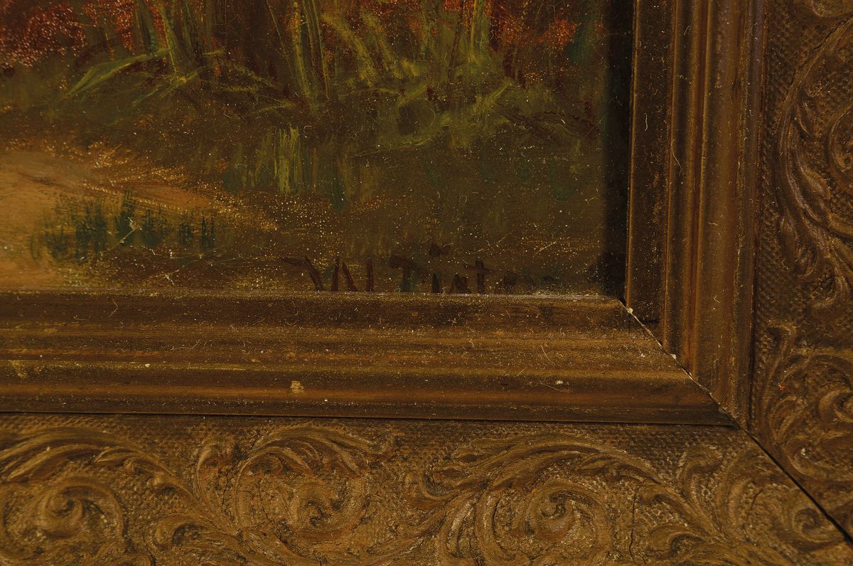 Detail a: Wilhelm Hermann Pistor, geb. 1832 Neustrelitz, Brüderchen und Schwesterchen, rückseitig auf dem Keilrahmen so betitelt, Öl/Lwd, rechts unten ...