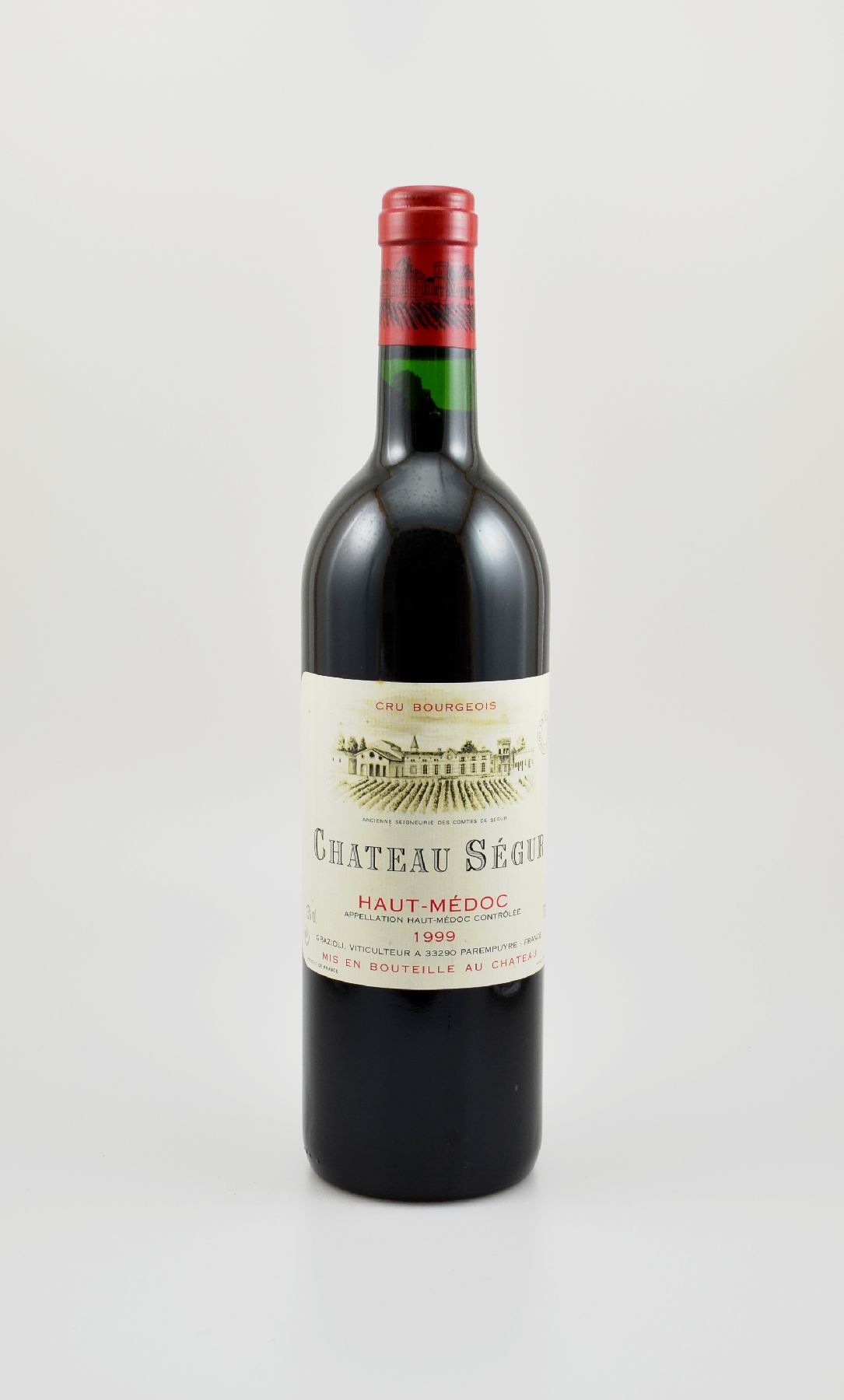 1 Flasche 1999 Chateau Segur, Haut-Medoc, Cru Bourgeois, ca. 75 cl, 13 % Vol., Füllstand: ca. into neck, guter Erhaltungszustand, unverkostet
