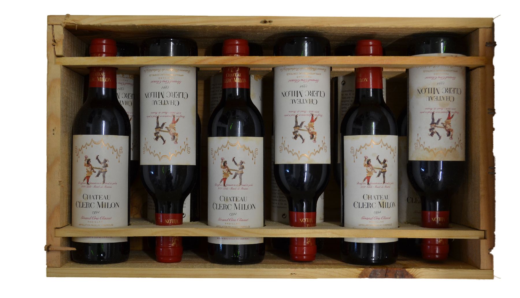 Detail a: 12 halbe Flaschen 1994 Chateau Clerc-Milon, Pauillac, Grand Cru Classe, je ca. 37,5 cl, 12,5 % Vol., Füllstände: je ca. into neck, Etiketten l. ...