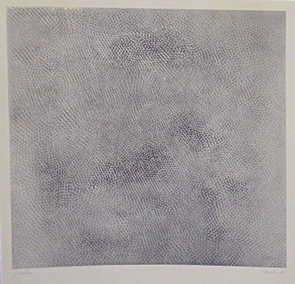 Günther Uecker, geb. 1930, Nagelbild, Prägebild, Auflage 500, hier bezeichnet Probe, handsigniert, mit altersbedingtem Lichtschaden, 60 x 49 cm