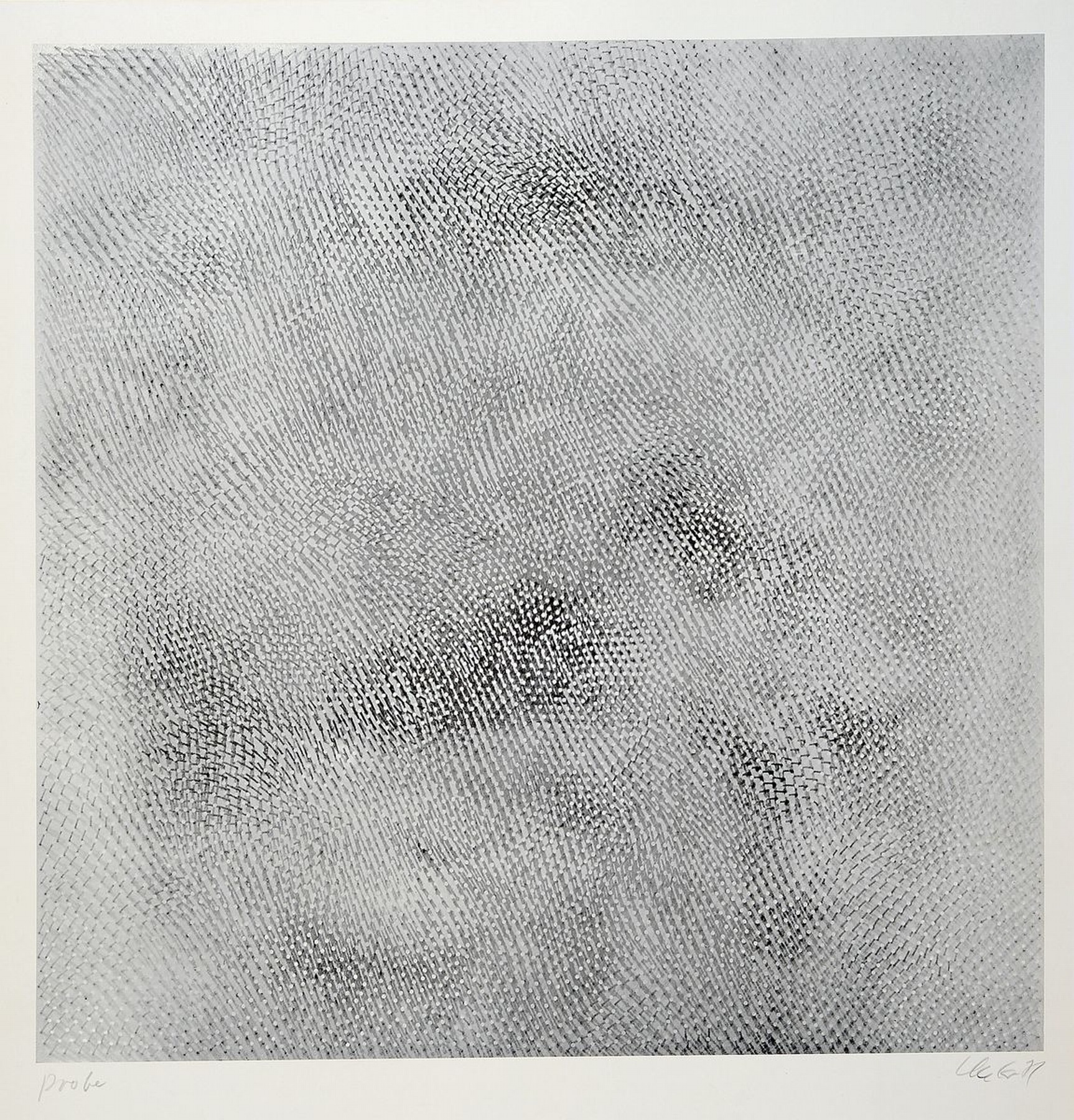 Günther Uecker, geb. 1930, Nagelbild, Auflage 500, handsigniert, bezeichnet Probe, z.T. mit Prägedruck, l. Gebr.spuren, Abbildung: ca. 46 x 46 cm, ...
