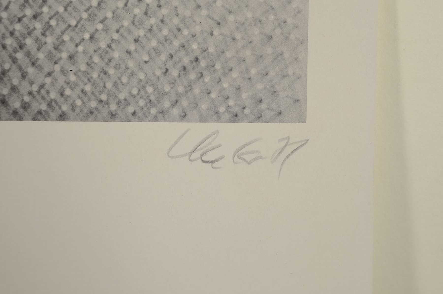 Detail a: Günther Uecker, geb. 1930, Nagelbild, Auflage 500, handsigniert, bezeichnet Probe, z.T. mit Prägedruck, l. Gebr.spuren, Abbildung: ca. 46 x 46 cm, ...