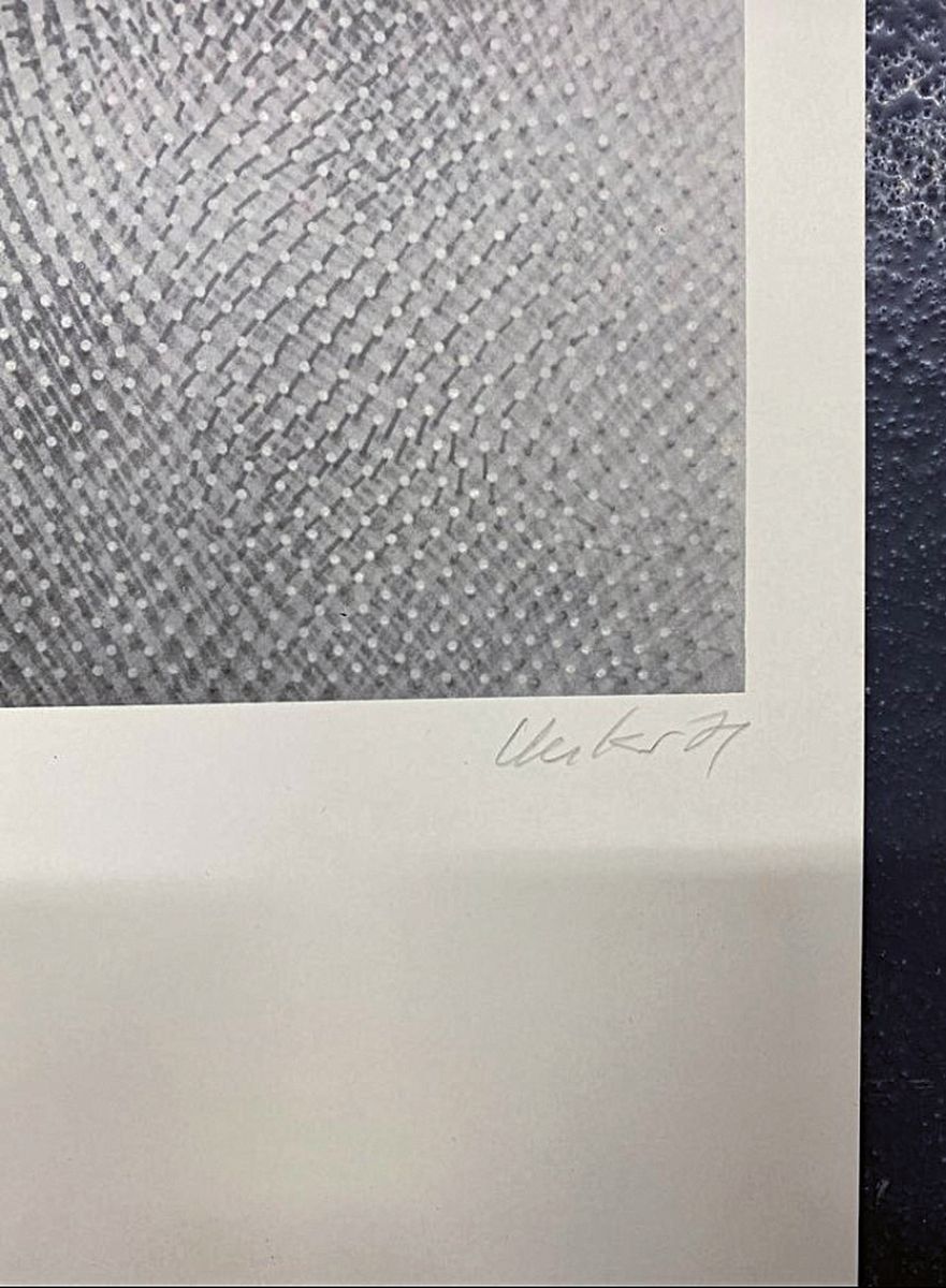 Detail a: Günther Uecker, geb. 1930, Nagelbild, Offsetlitho, Auflage 500, handsigniert, bezeichnet Probe, z.T. Prägedruck, Abbildung: ca. 46 x 46 cm, ...