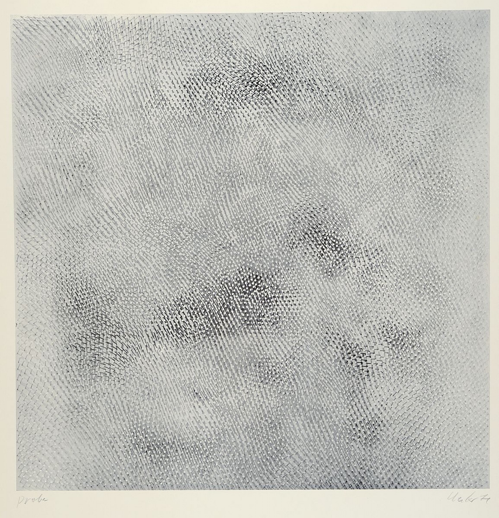 Günther Uecker, geb. 1930, Nagelbild, Offsetlitho, Auflage 500, handsigniert, bezeichnet Probe, teilweise Prägedruck, Abbildung: ca. 46 x 46 cm, ...