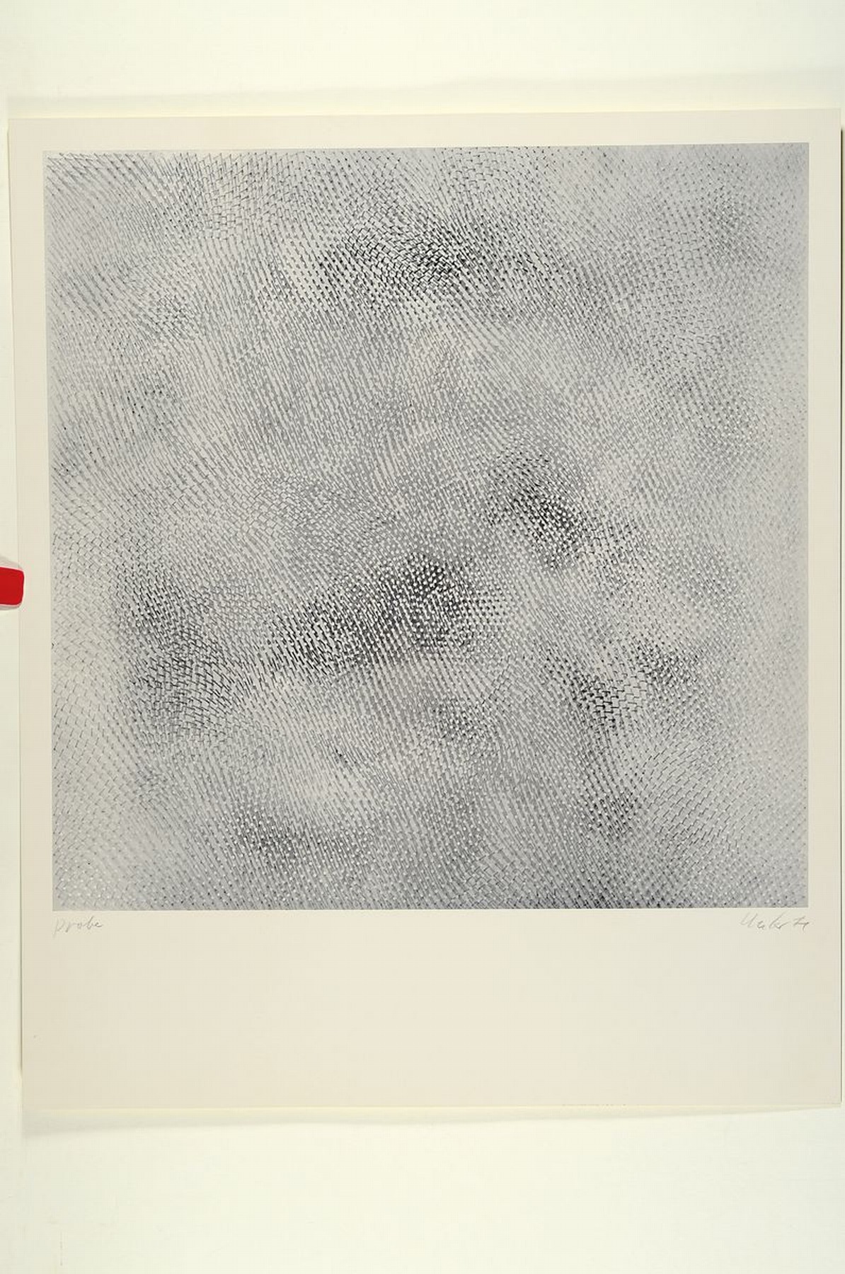 Detail k: Günther Uecker, geb. 1930, Nagelbild, Offsetlitho, Auflage 500, handsigniert, bezeichnet Probe, teilweise Prägedruck, Abbildung: ca. 46 x 46 cm, ...