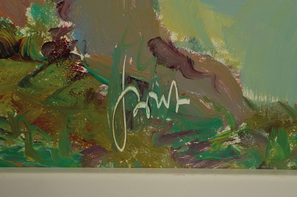 Detail a: Karl Graf, 1902 - 1986 Speyer, Pfälzer Waldlandschaft mit Blick auf den Slevogt-Hof, re. u. signiert, Öl/Platte, ca. 66 x 83 cm/ 71 x 88 cm, Rahmen