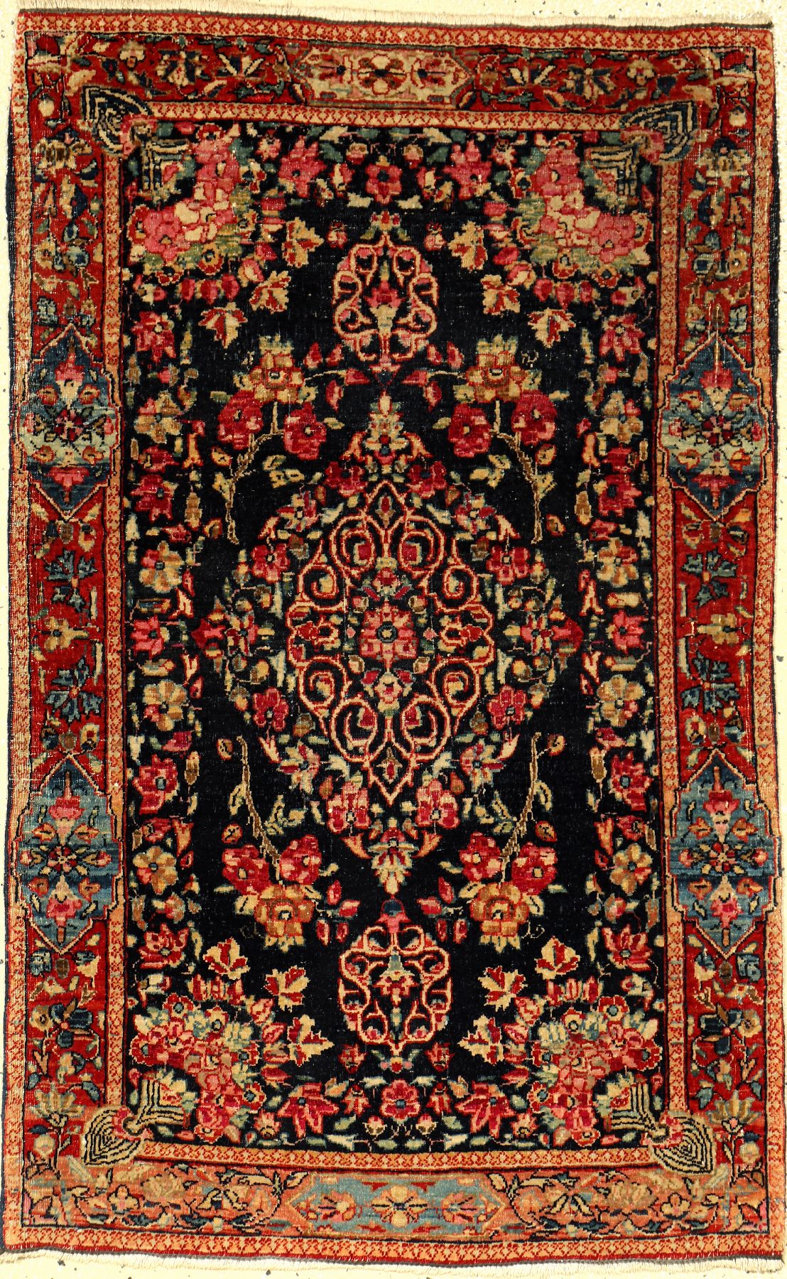 Kerman Lawar antik, Persien, um 1910, Wolleauf Baumwolle, ca. 102 x 64 cm, EHZ: 4