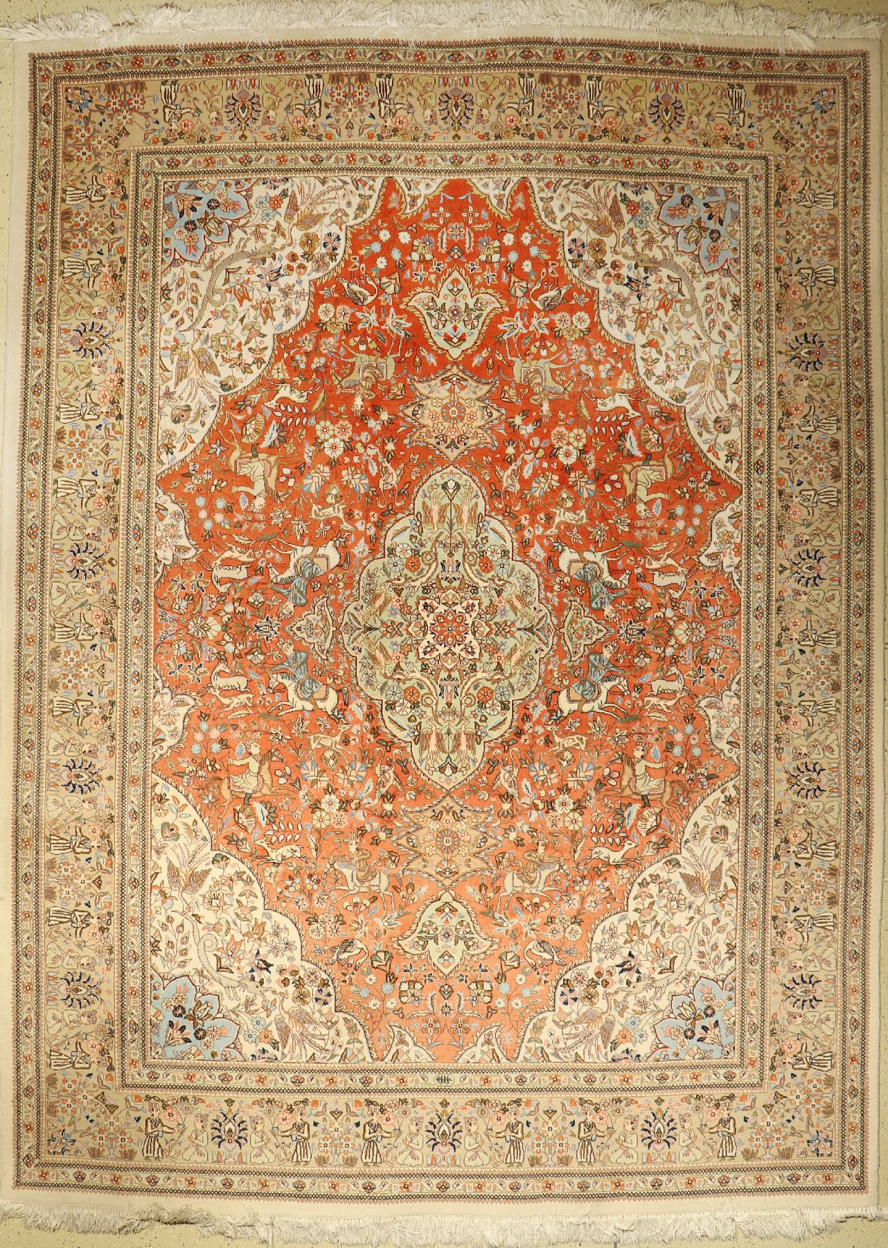 Täbriz Tabatabai, Persien, ca. 50 Jahre, Wolle auf Baumwolle, ca. 371 x 273 cm, EHZ: 2