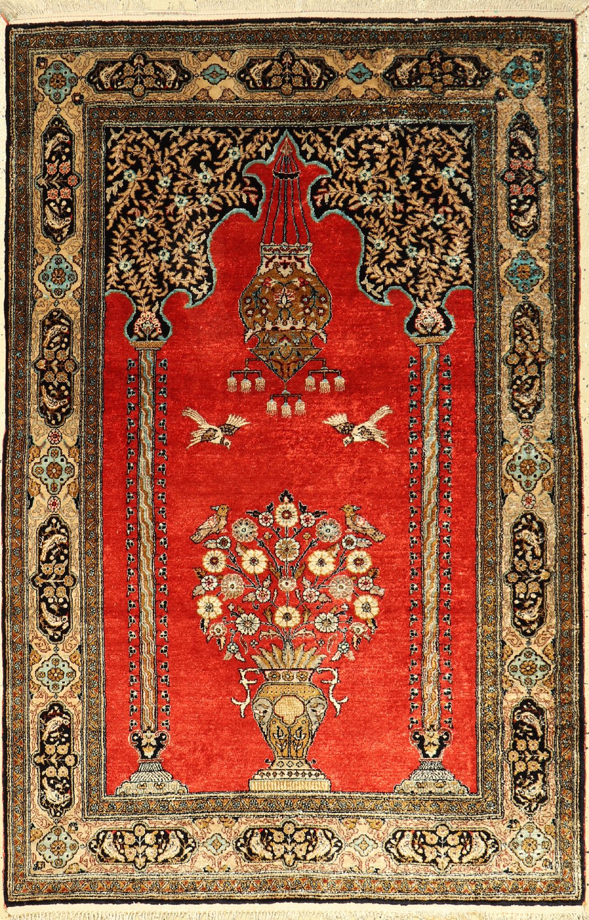 Ghom Seide, Persien, ca. 50 Jahre, reine Naturseide, ca. 162 x 107 cm, EHZ: 2