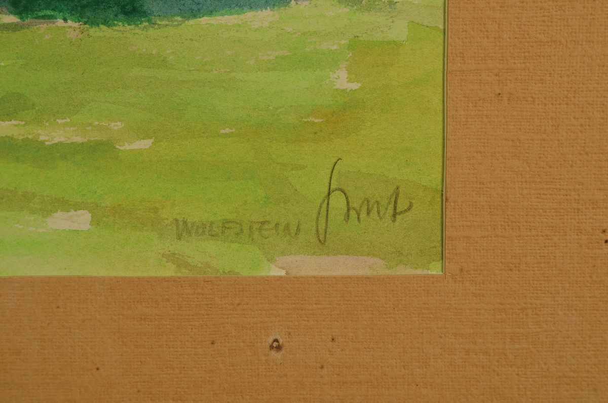 Detail a: Karl Graf, 1902-1986 Speyer, Die Zweikirche in Wolfstein, Gouache auf Papier, rechts untensigniert, ca. 34x49cm, PP, u.Gl., R. ca. 53x67cm