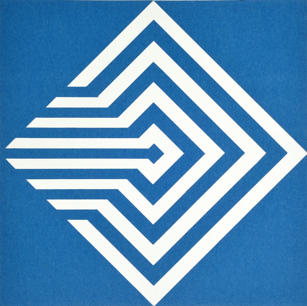Uwe Poth, geb. 1946 Kiel, lebt und arbeitet in Nijmegen/NL, 2 Scherenschnitt-collagen in dünnem blauem Papier auf weißem Karton, je ca. 30x30cm