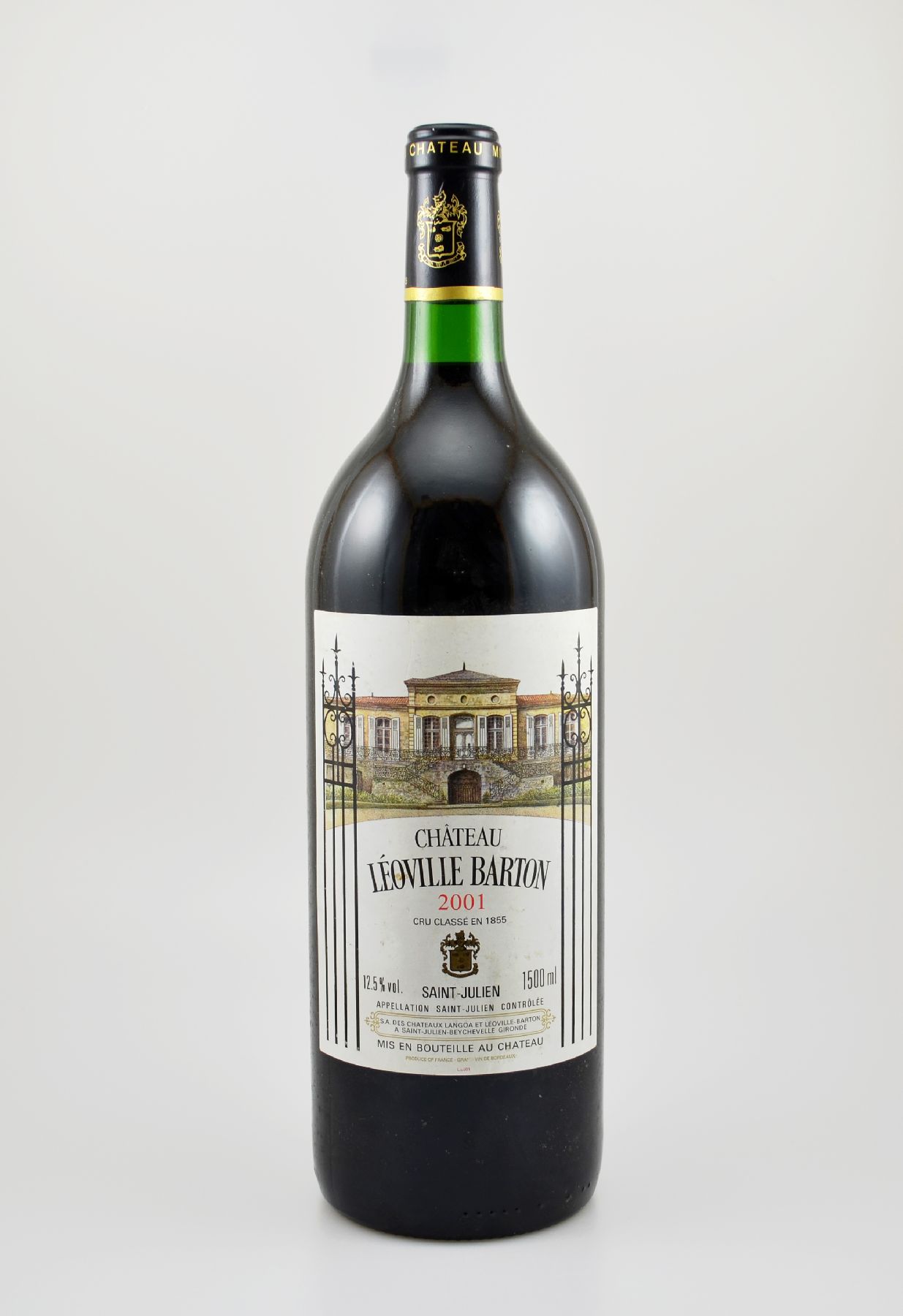 1 Magnumflasche Chateau Leoville Barton, Saint-Julien, Grand Cru Classe, ca. 150 cl, 12,5 % Vol., Füllstand: ca. into neck, Etikett min. ...