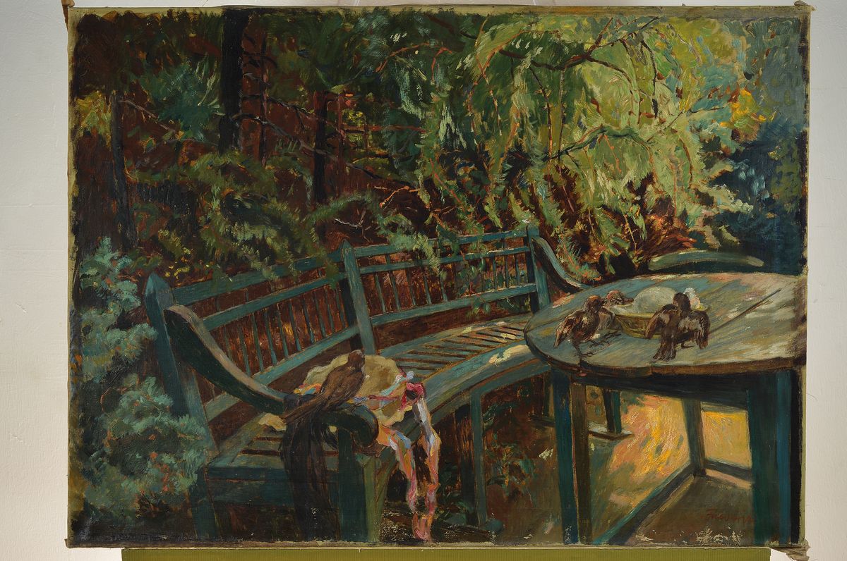 Detail k: Walter Friederici, 1874 Chemnitz-1943 Dresden, Studium an der Akademie Dresden bei L. Pohle, Schüler von Gotthard Kühl, 1902 Mitbegründer der ...