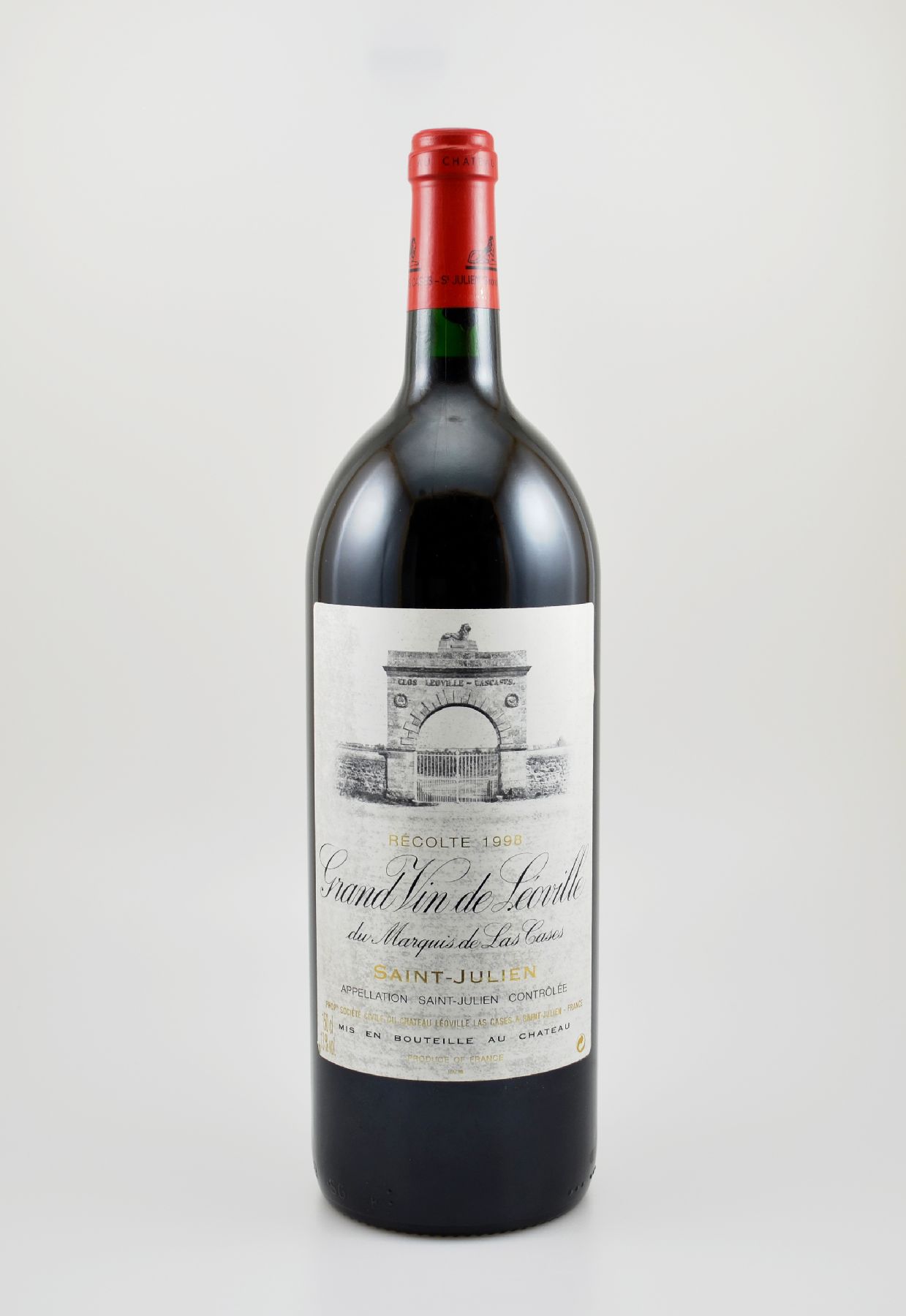 6 Magnumflaschen 1998 Chateau Leoville-Las Cases, Saint-Julien, Grand Cru Classe, je ca. 150 cl, 13 % Vol., Füllstände: je ca. into neck, sehr gute ...