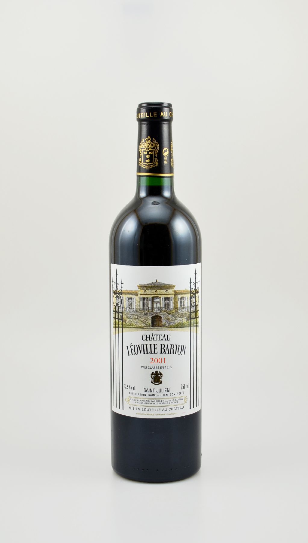 12 Flaschen 2001 Chateau Leoville Barton, Saint-Julien, Grand Cru Classe, je ca. 75 cl, 12,5 % Vol., Füllstände: je ca. into neck, hervorragende ...