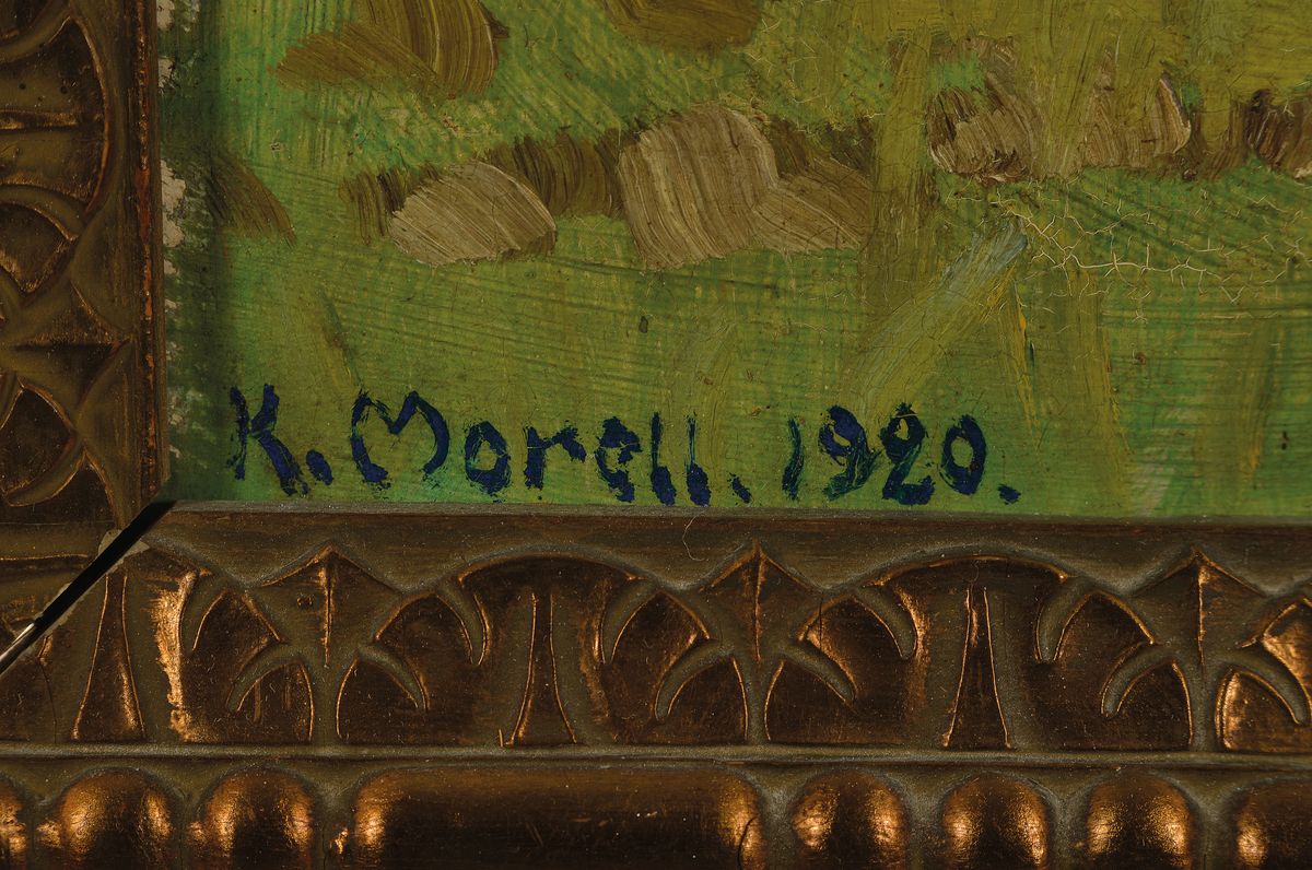 Detail a: Käthe Morell-Krähmer, 1896 Königsberg-1981, Studium an der Kunstgewerbeschule München bei Dasio und Besuch der Zeichenschule Heymann, tätig als ...