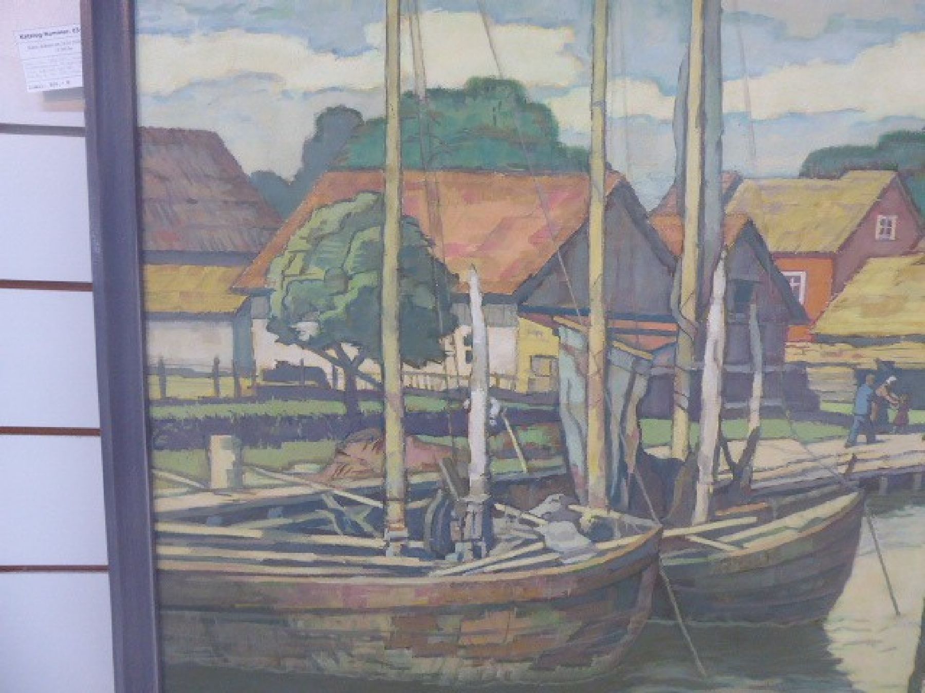 Detail f: Hans List, 1902-1977, Fischerhafen in Norddeutschland, Öl/Hartfaser, rechts unten signiert und dat. 70, ca. 95x125, R. ca. 100x 130cm