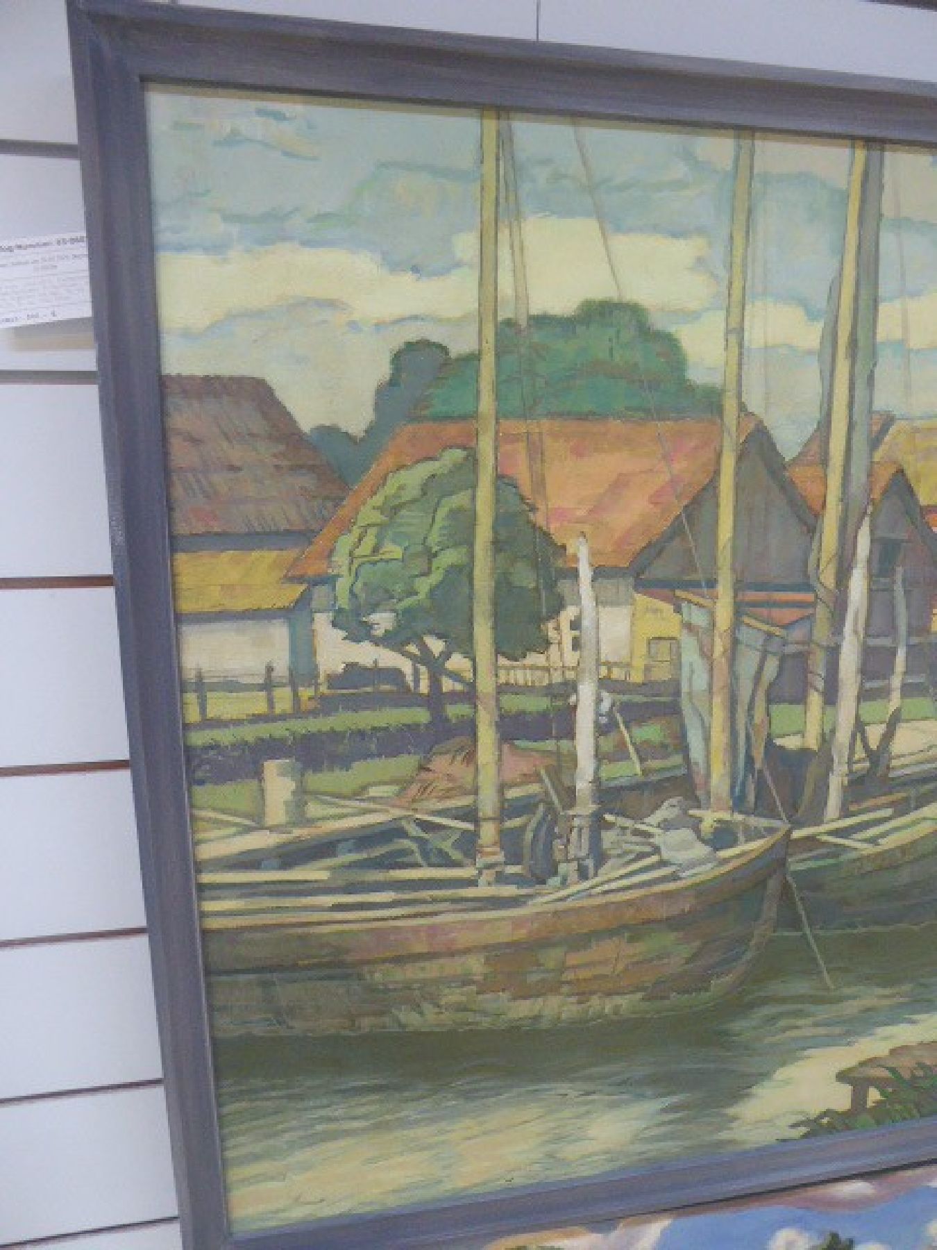 Detail g: Hans List, 1902-1977, Fischerhafen in Norddeutschland, Öl/Hartfaser, rechts unten signiert und dat. 70, ca. 95x125, R. ca. 100x 130cm