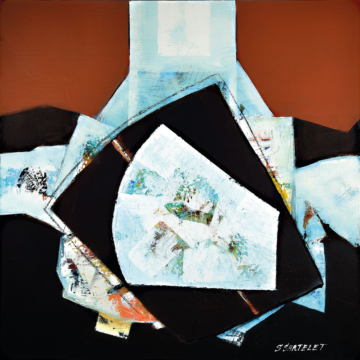 Silvia Sartelet, geb. 1947 Berlin, Abstrakte Komposition, Acryl/Lwd, sign., ca. 90x90 cm