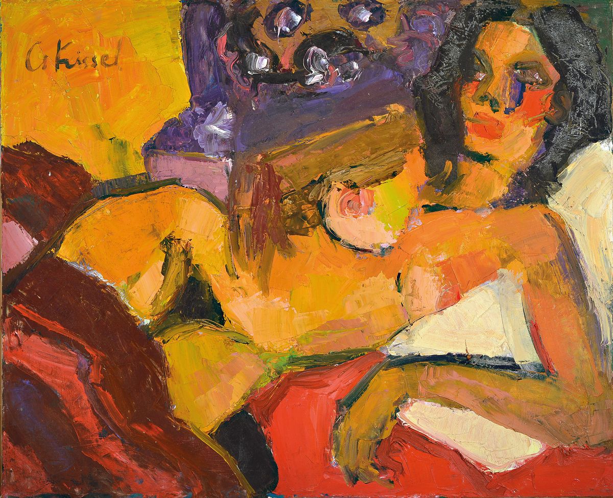 Gernot Kissel, 1939-2008 Worms, liegender weiblicher Akt, Öl/Lwd, links oben signiert, ca. 80x100cm, R. ca. 85x105cm