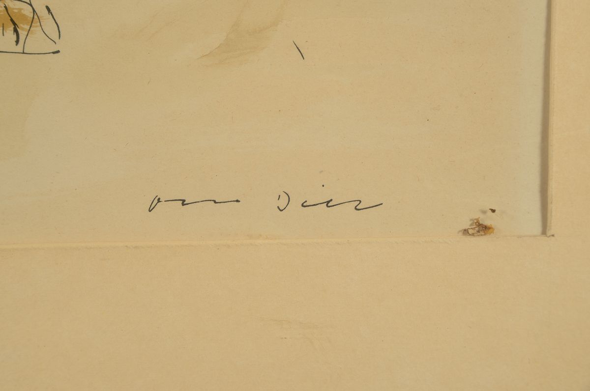 Detail a: Otto Dill, 1884 Neustadt-1956 Bad Dürkheim, Löwenpaar, aquarellierte Tuschezeichnung, signiert, ca. 19x29cm, PP, u.Gl., R. ca. 44x 52cm