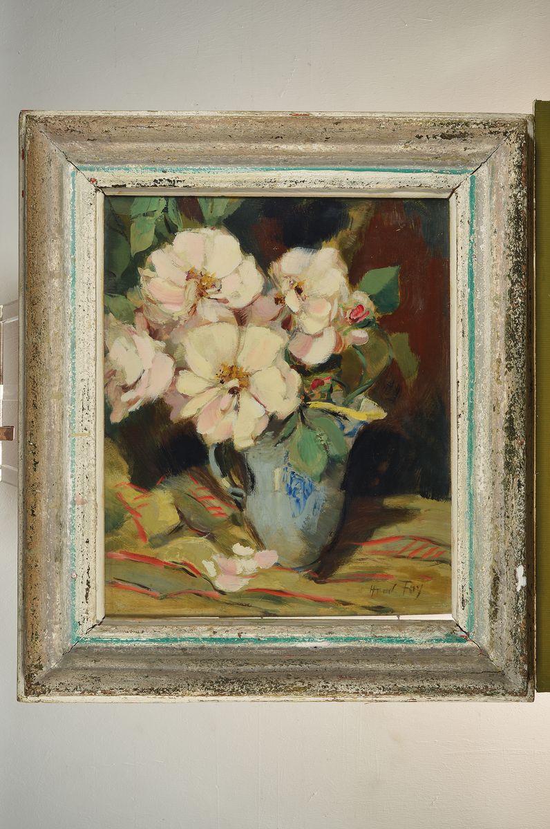 Detail k: Hanns Fay, 1888 Frankenthal-1957 Neustadt, Stillleben mit Magnolien, Öl/Holz, rechts unten signiert, ca. 57x47cm, unter Glas, R. ca. 80x68cm