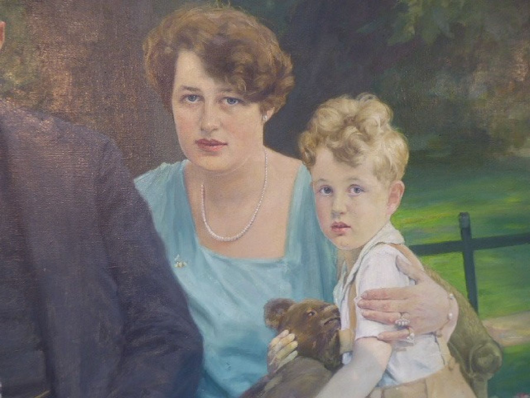 Detail e: Maler der Münchener Schule, datiert 1928, Porträt des Friedrich von Bassermann-Jordan (1872-1959, pfälzischer Weingutsbesitzer und ...