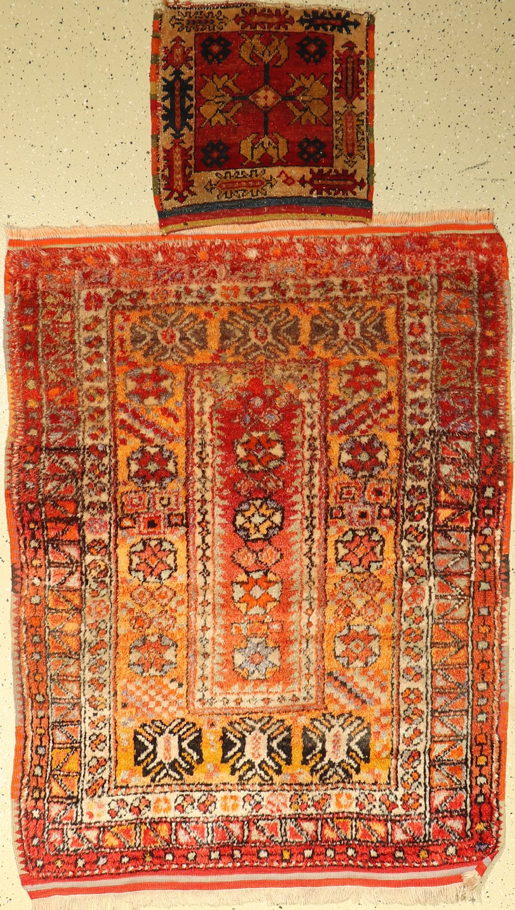 (2 Lots) Anatol Yatak , Türkei, 60 Jahre 154x120cm und 1 Anatol Taschenfront 60 Jahre, 54x54cm