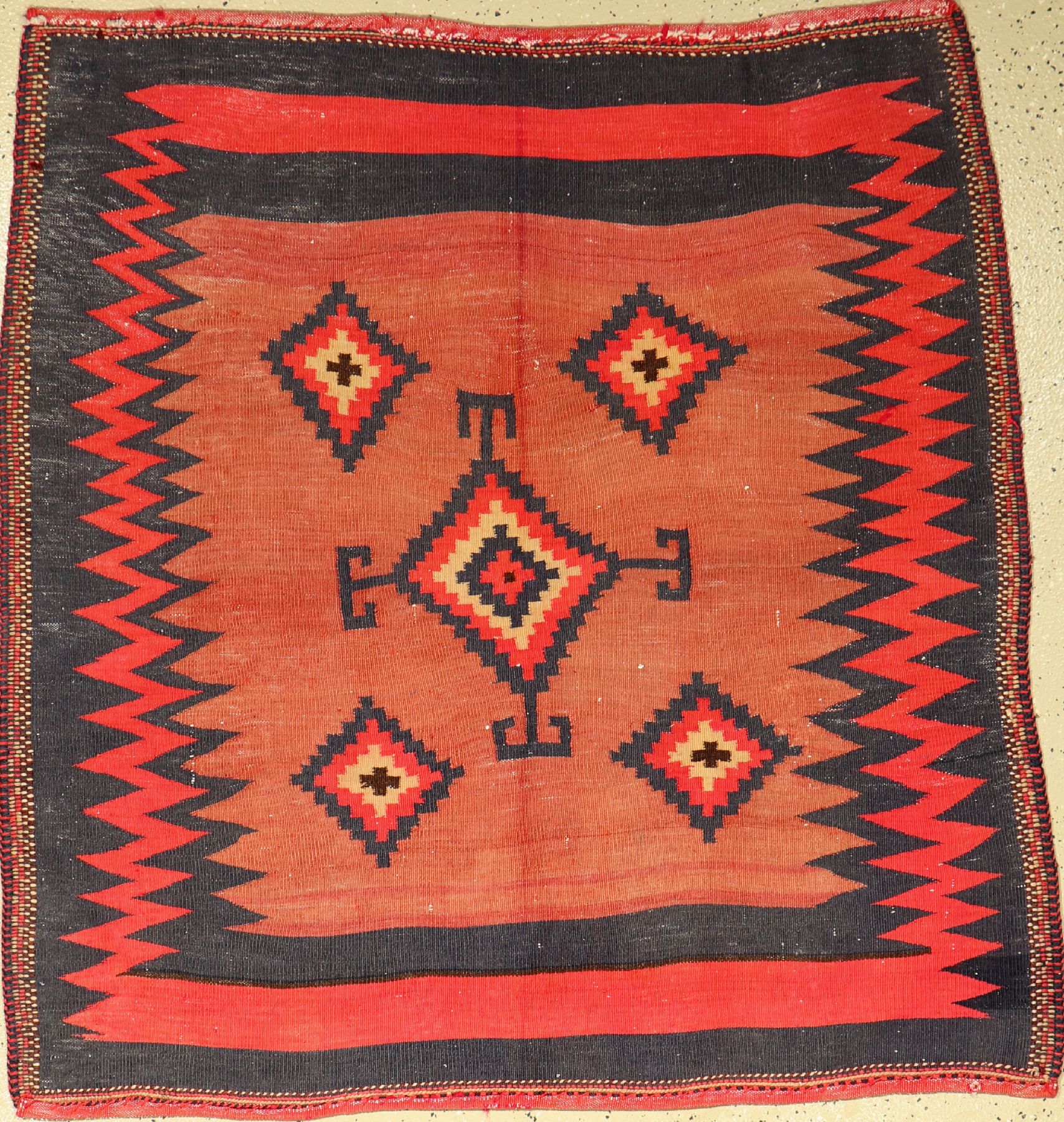 Afshar Ru Korsi, Persien, ca. 60 Jahre, Wolle auf Baumwolle, ca. 154 x 120 cm, EHZ: 2-3