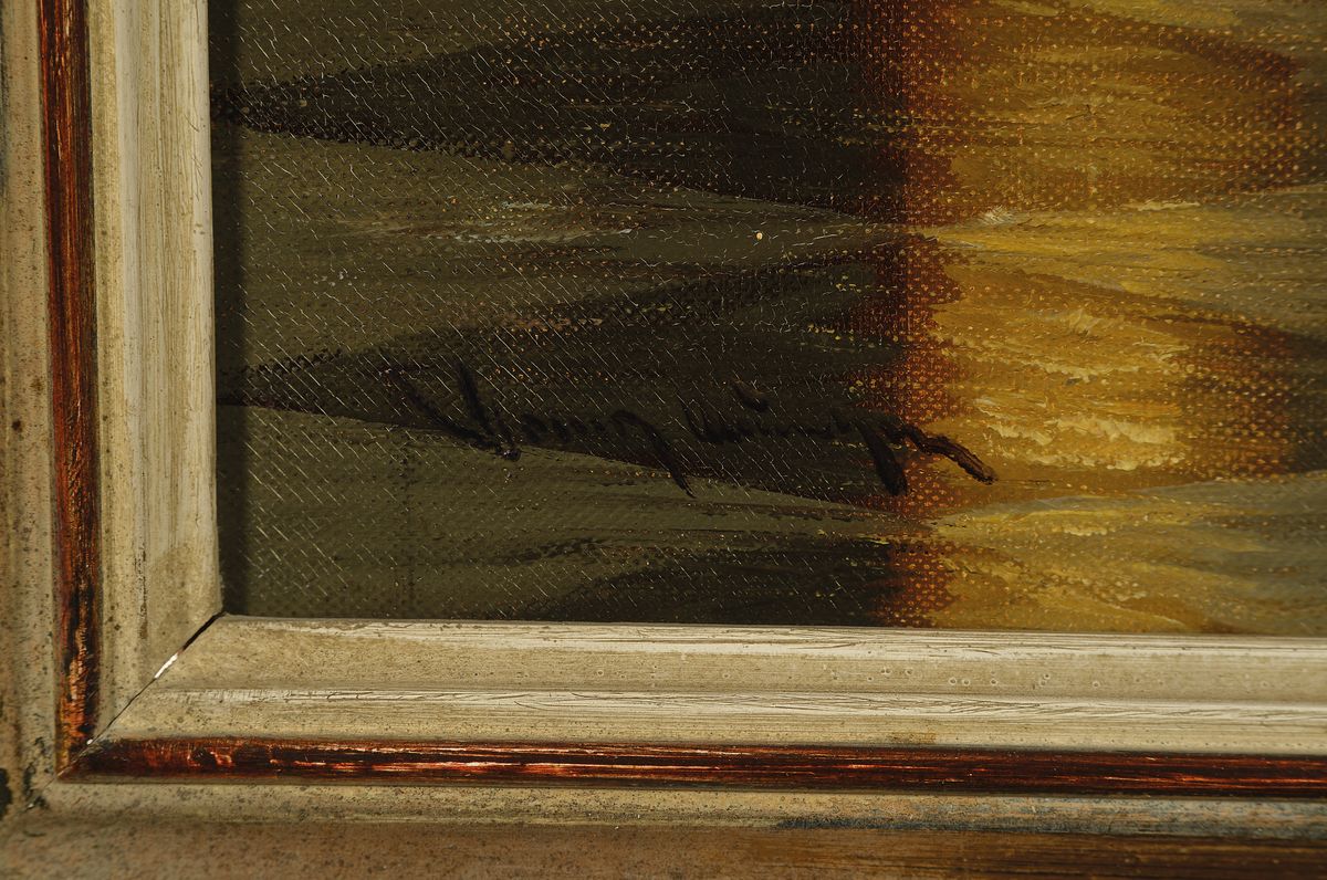Detail a: Heinz Münnich, 1921 Chemnitz-1977 Starnberg,erste Ausbildung beim Vater, weitergebildet in Dresden und Luxemburg, Tänzerin im Schloßsaal, Öl/Lwd, ...