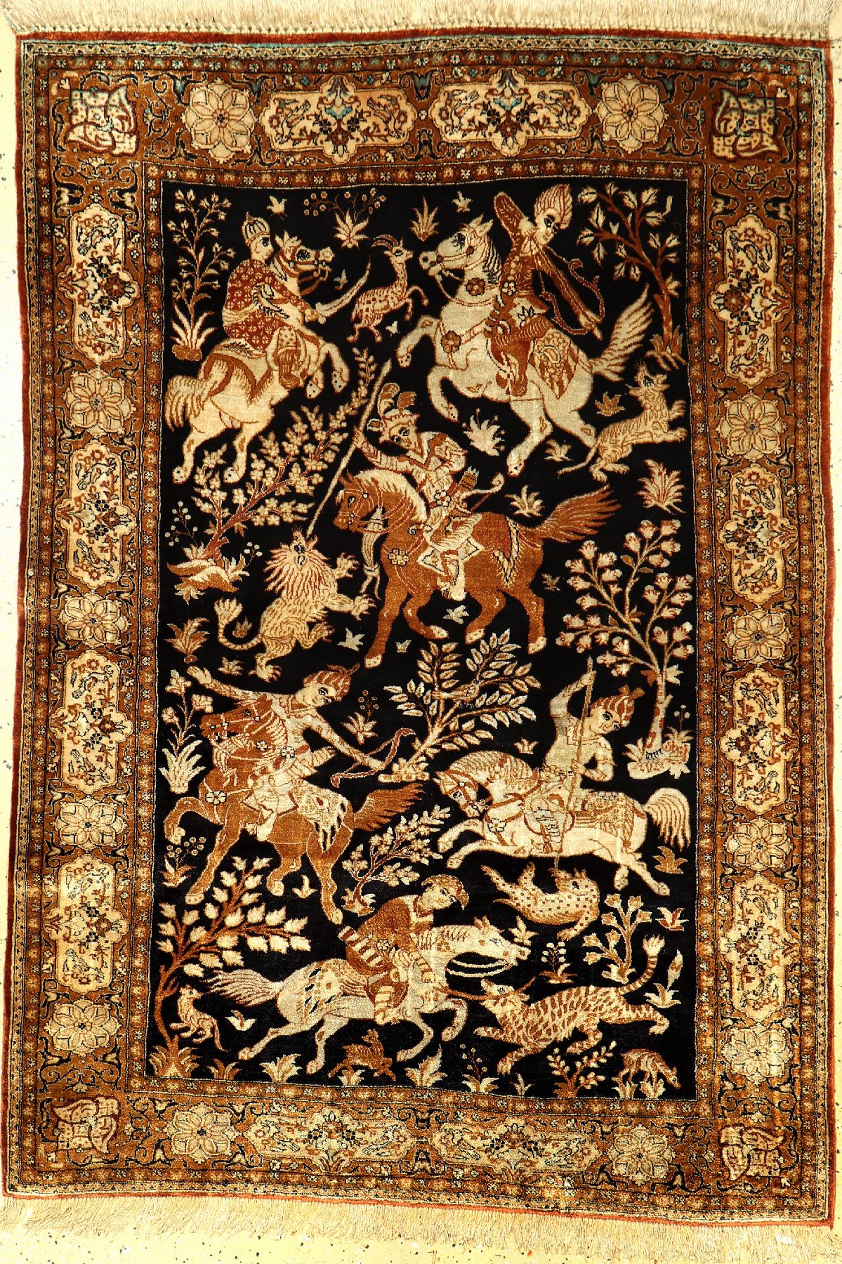 Seiden Ghom alt, Persien, ca. 50 Jahre, reine Naturseide, ca. 151 x 109 cm, EHZ: 2