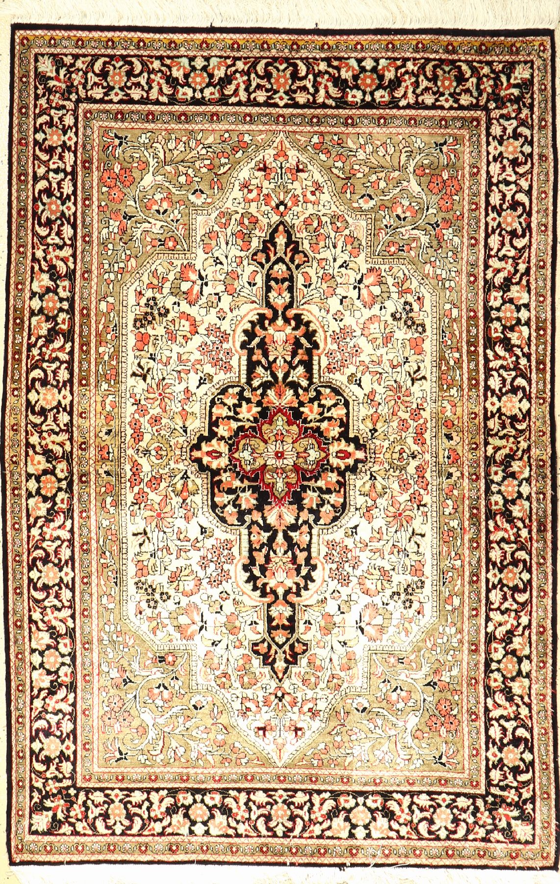 Seiden Ghom, Persien, ca. 40 Jahre, reine Naturseide, ca. 160 x 105 cm, EHZ: 2