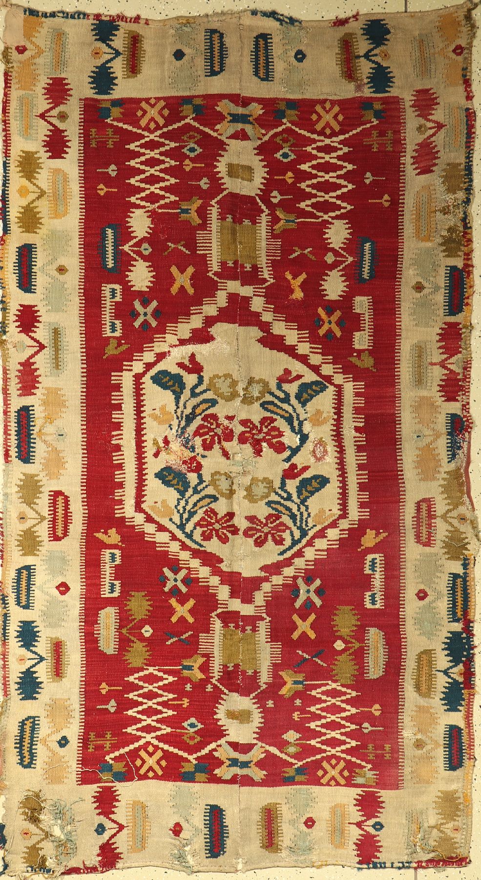 Bessarabien antik, Europa, Ende 19.Jhd., Wolle auf Wolle, ca. 220 x 124 cm, EHZ: 5