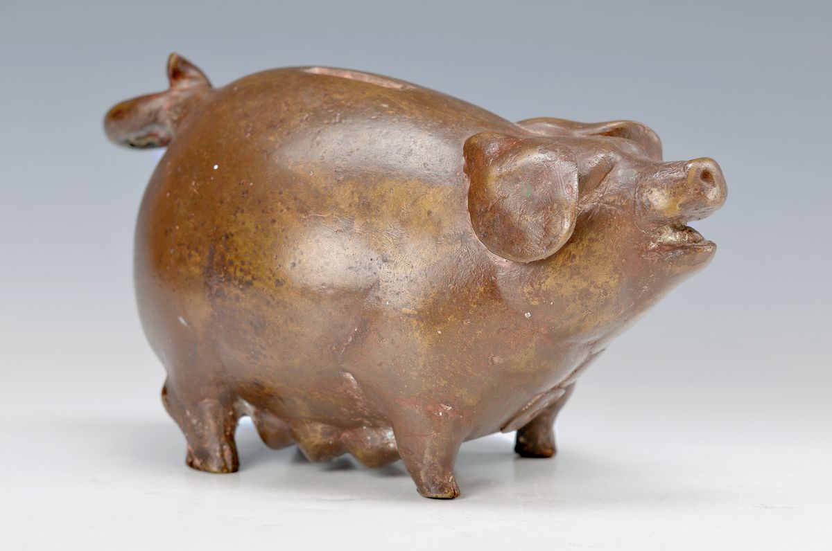 Gernot Rumpf, geb. 1941 Kaiserslautern, Sparschwein, bronze, monogram., Gießerstempel, num. 20/25, ca. 12x21 cm