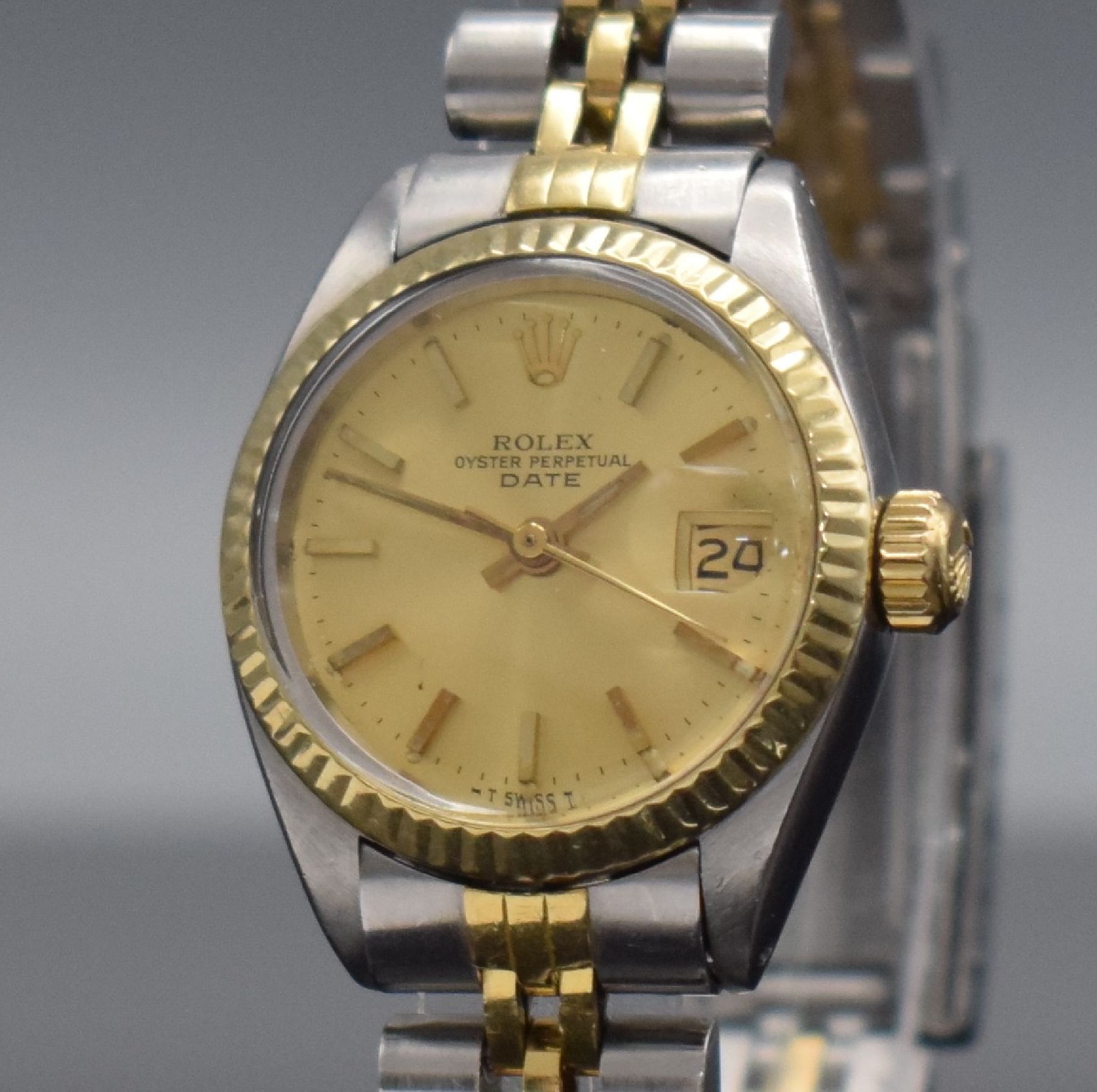 Detail c: ROLEX Damenarmbanduhr Oyster Perpetual Date, Automatik, Schweiz um 1975, Ref. 6917, Edelstahl/Gold kombiniert inkl. Jubileeband m. Faltschl., ...