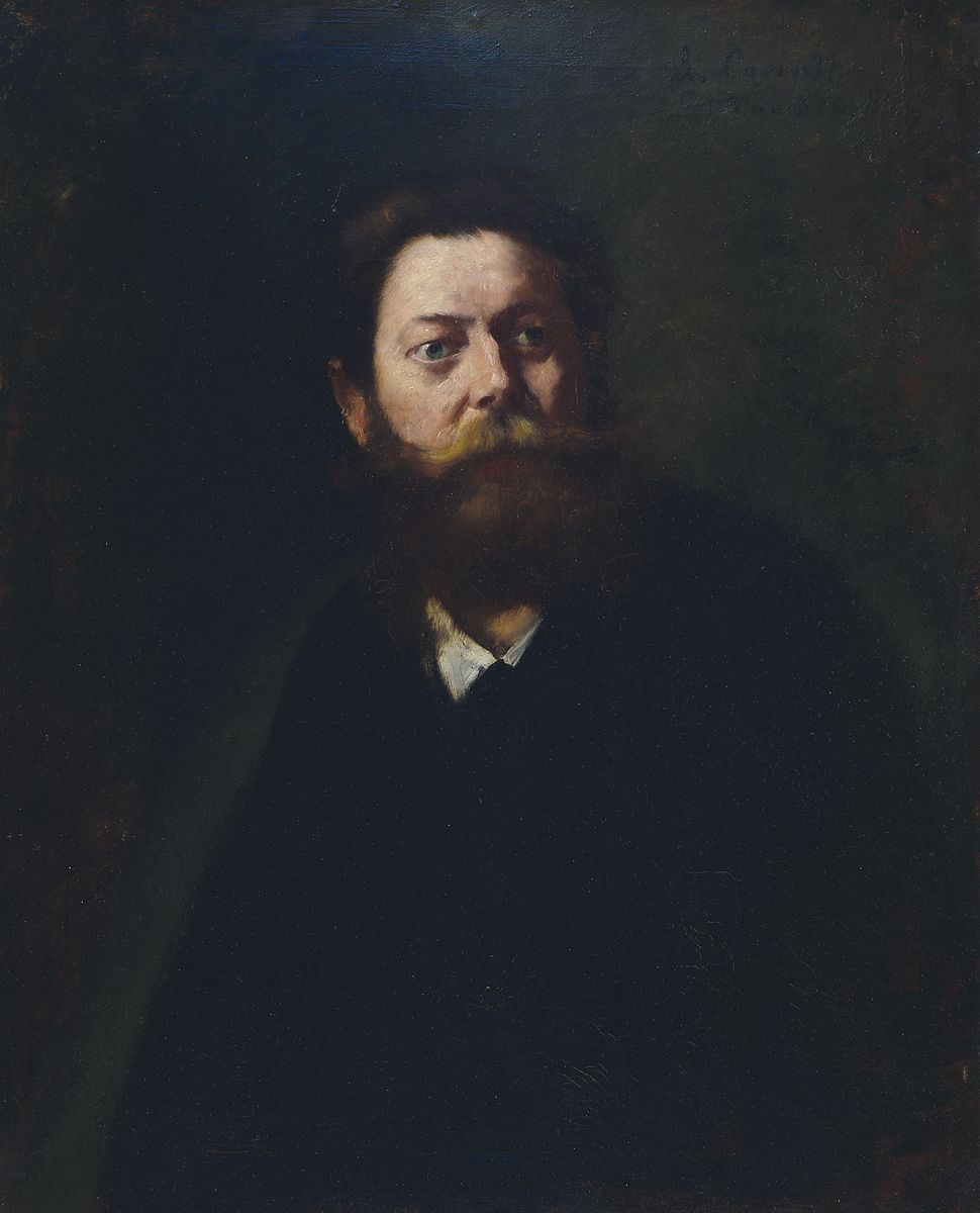 Lovis Corinth, 1888 - 1925, "Porträt des Malers Albertus Wirth", handsigniert, datiert München 1884 re. oben, 80.5 x 65 cm, rückseitig ...