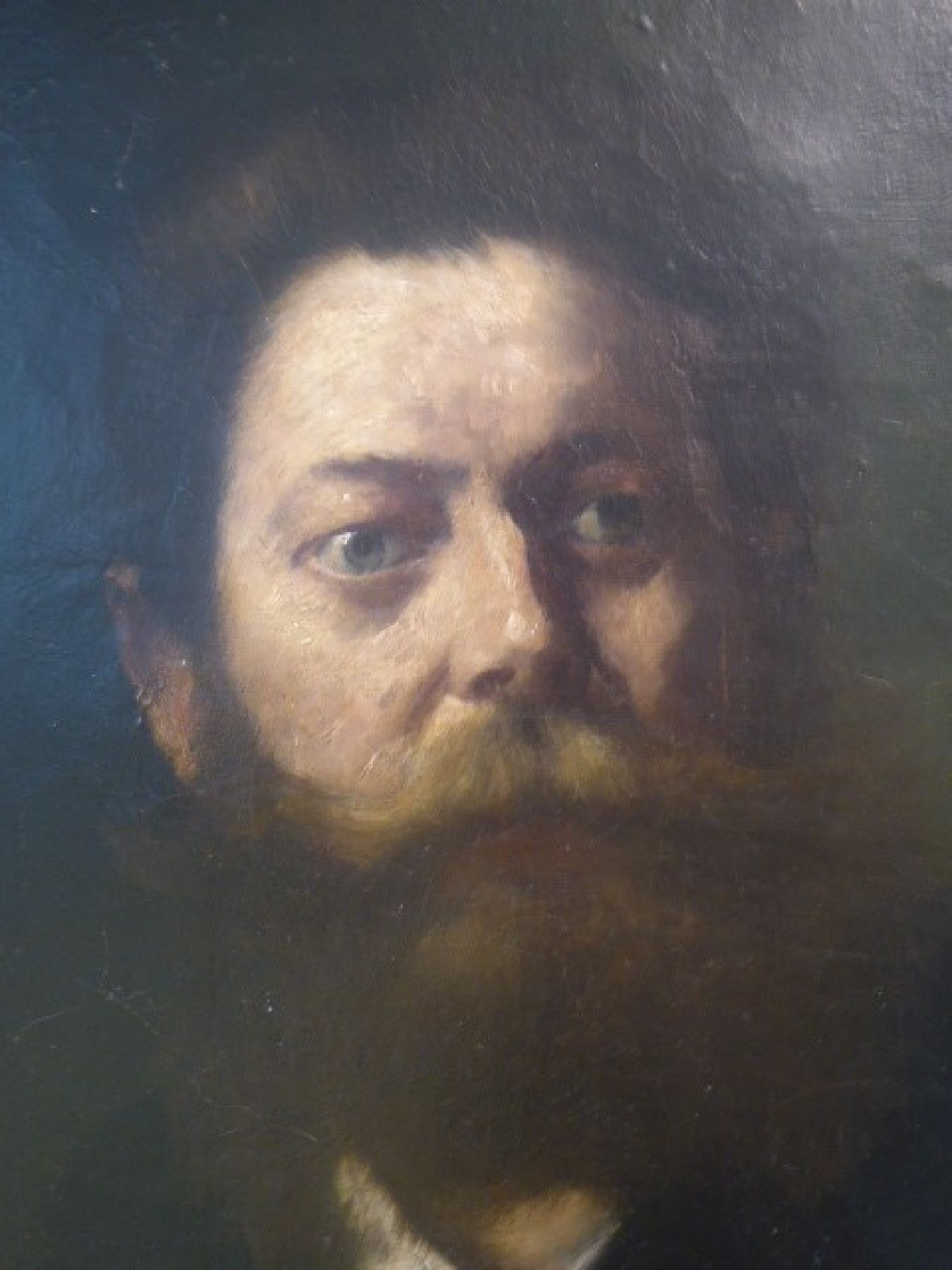 Detail n: Lovis Corinth, 1888 - 1925, "Porträt des Malers Albertus Wirth", handsigniert, datiert München 1884 re. oben, 80.5 x 65 cm, rückseitig ...