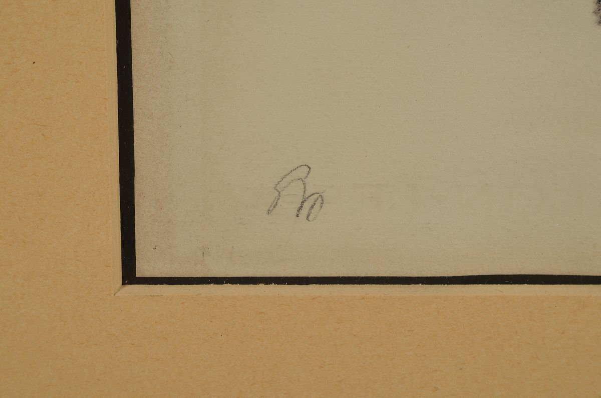 Detail a: Sonia Delaunay-Terk, 1885 - 1979, Projet de Robe, Pastellkreidezeichnung und Tempera auf Karton, li. u. handmonogrammiert re. u. Inventarnummer 1386 ...