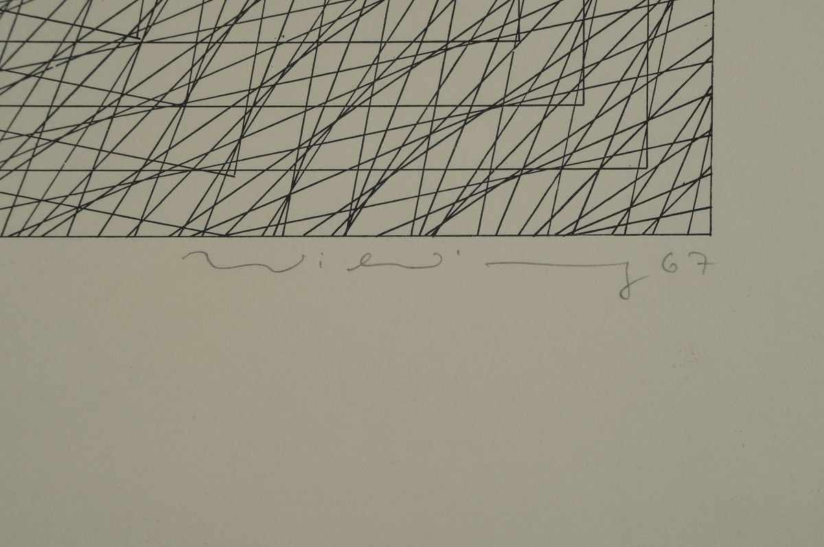 Detail a: Ludwig Wilding, 1927 Grünstadt/Pfalz-2010 Buchholz, bekannte Vertreter der deutschen op-Art und Kinetik, hier: Lithographie, handsigniert und dat. ...