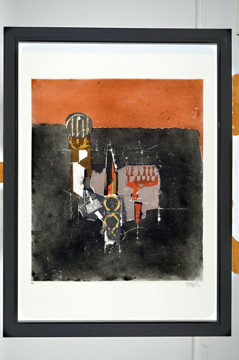 Detail k: Johnny Friedländer, 1912-1992, Sur les fleurs V, Farbradierung von 1977, handsigniert, bez.: e.a., ca. 50x42cm, u.Gl., R. ca. 77x57cm