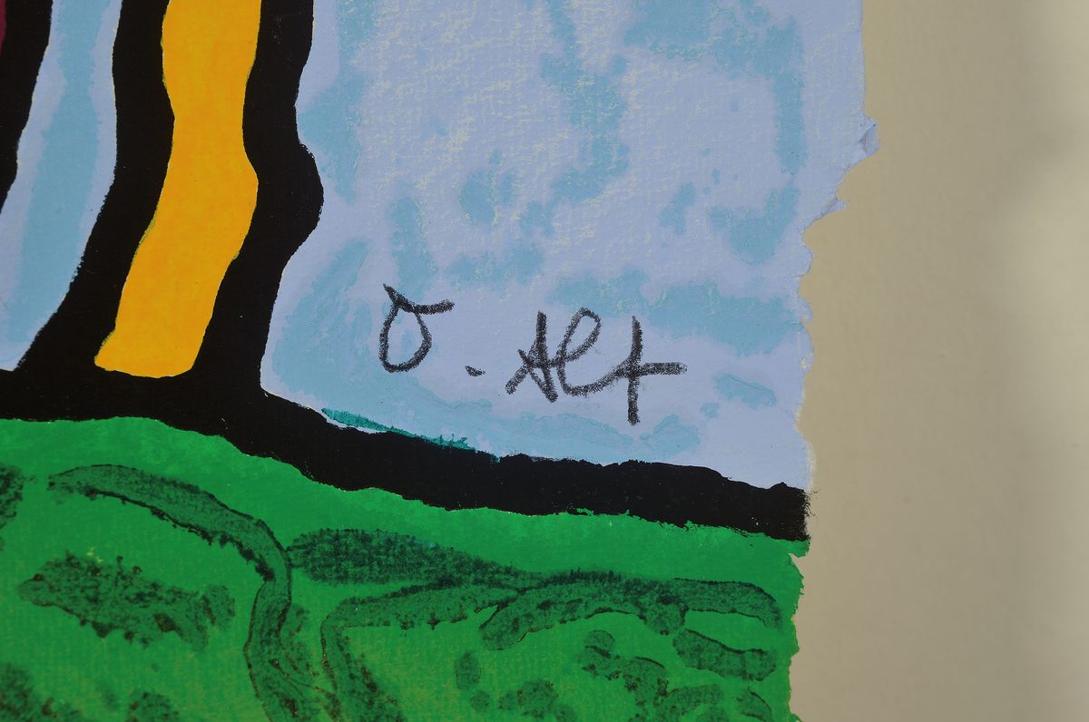 Detail a: Otmar Alt, geb. 1940 Wernigerode, 2 Farblithographien mit Prägedruck, beide handsigniert und num. 33/120, je ca.