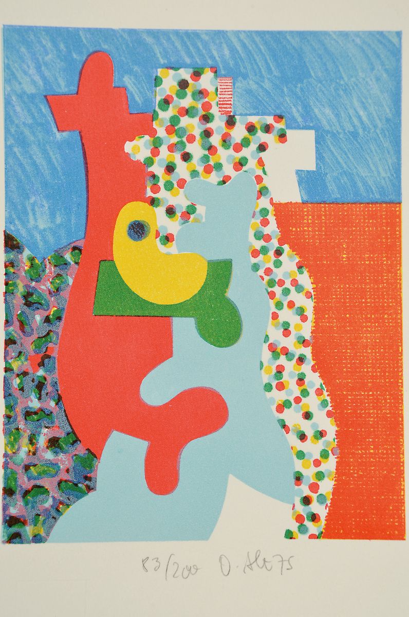 Detail m: Otmar Alt, geb. 1940 Wernigerode, 3 Farbsiebdrucke, alle handsigniert, 1x dat. 75, num. 83/200, ca. 15x12cm; 1x num. 3/99, ca. 17.5x22.5cm; 1x bez. ...