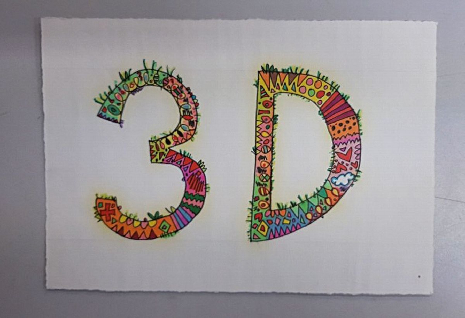 Detail k: James Rizzi, 1950 - 2011, Entwurfszeichnungen zu einem Buch Rizzi 3-D Constructions, Entwurf für den zweiten Papierumschlag in Zusammenarbeit mit ...